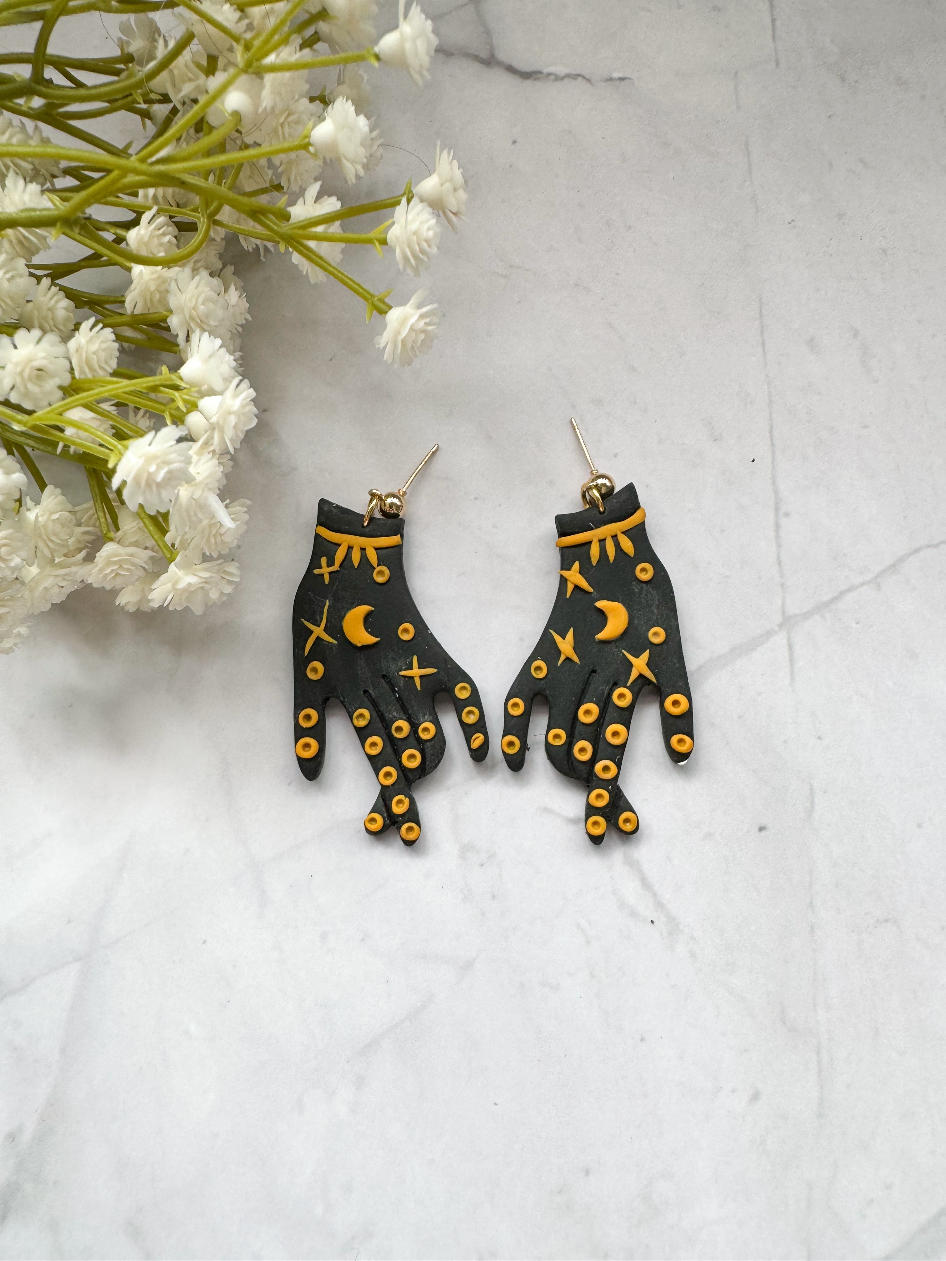 Magical Hand Clay Earrings