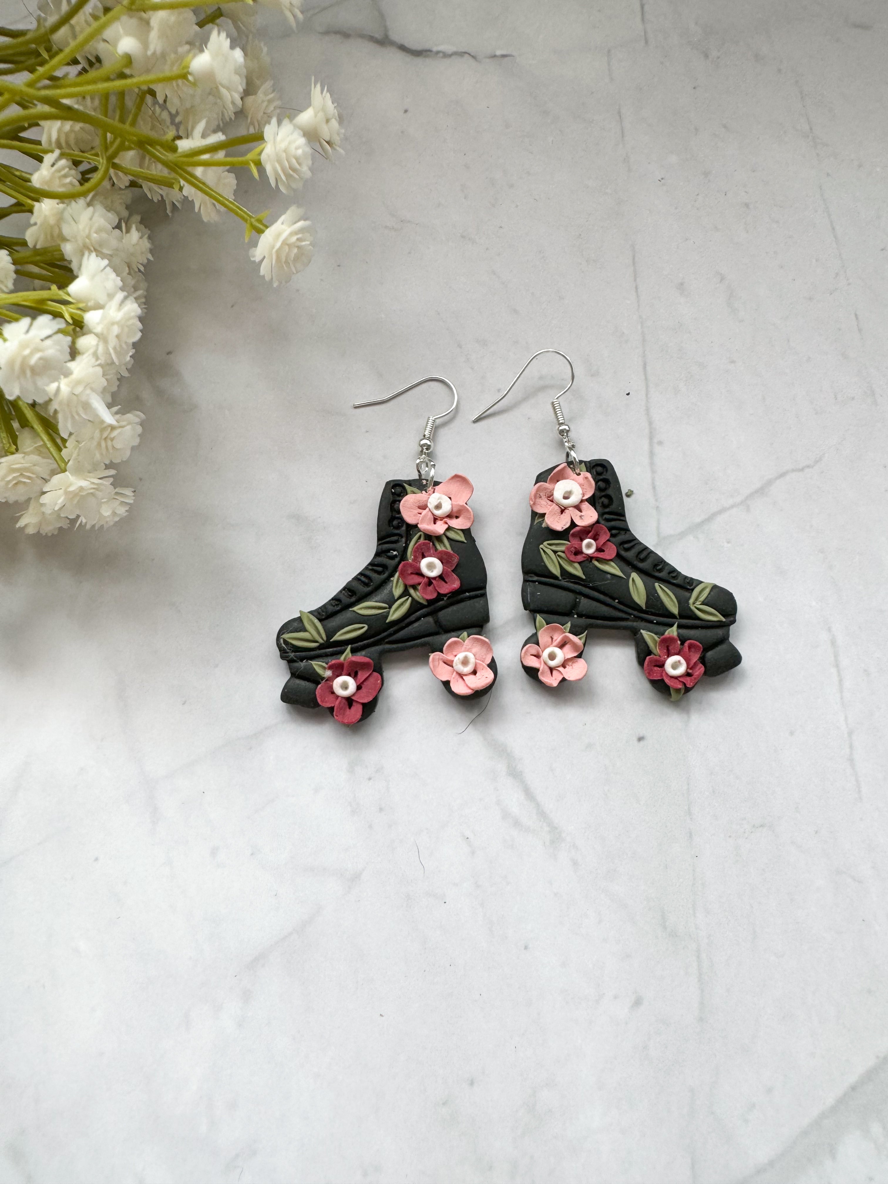 Cottagecore Roller Blade Clay Earrings