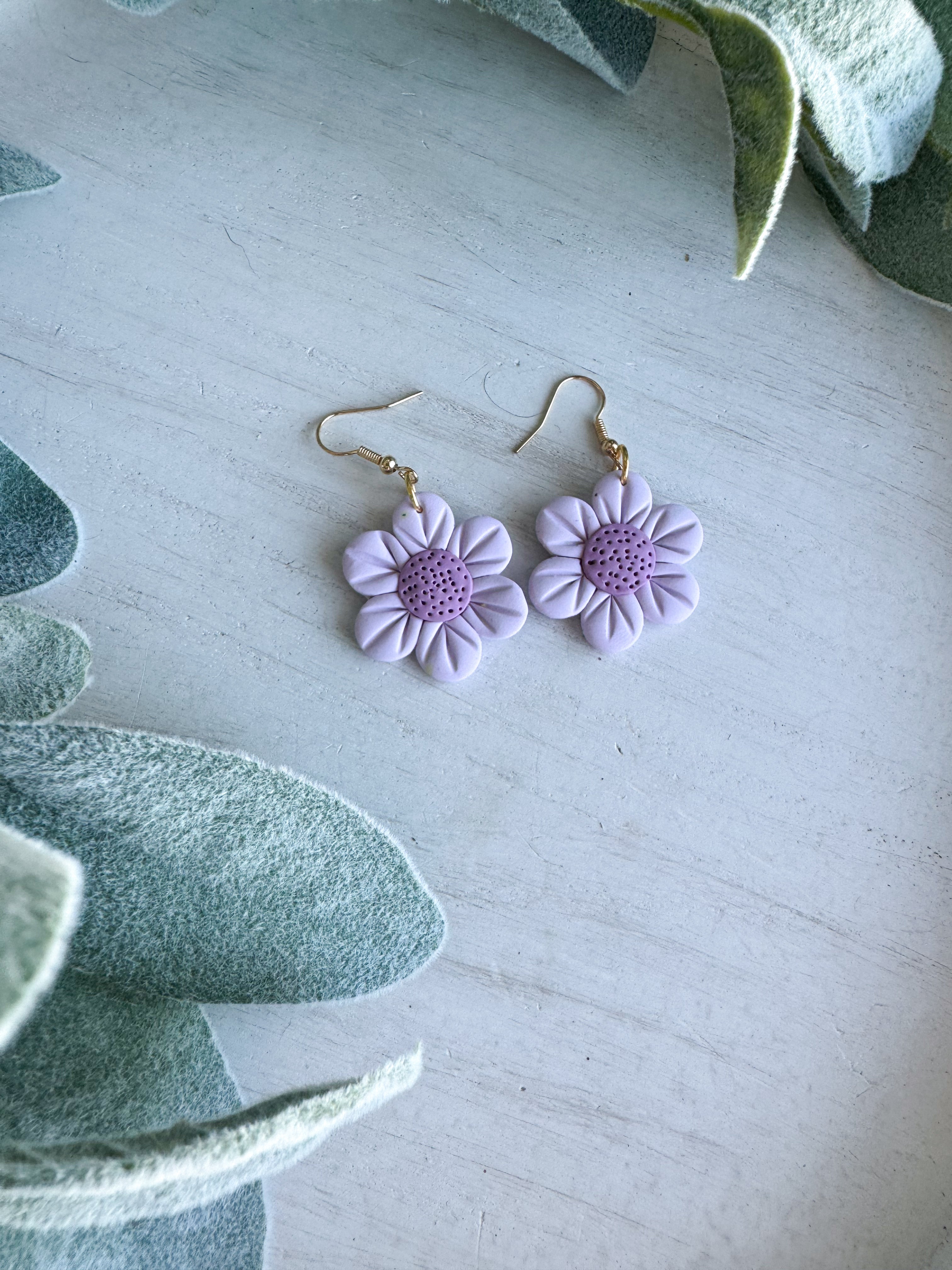 Ombré Flowers Clay Earrings