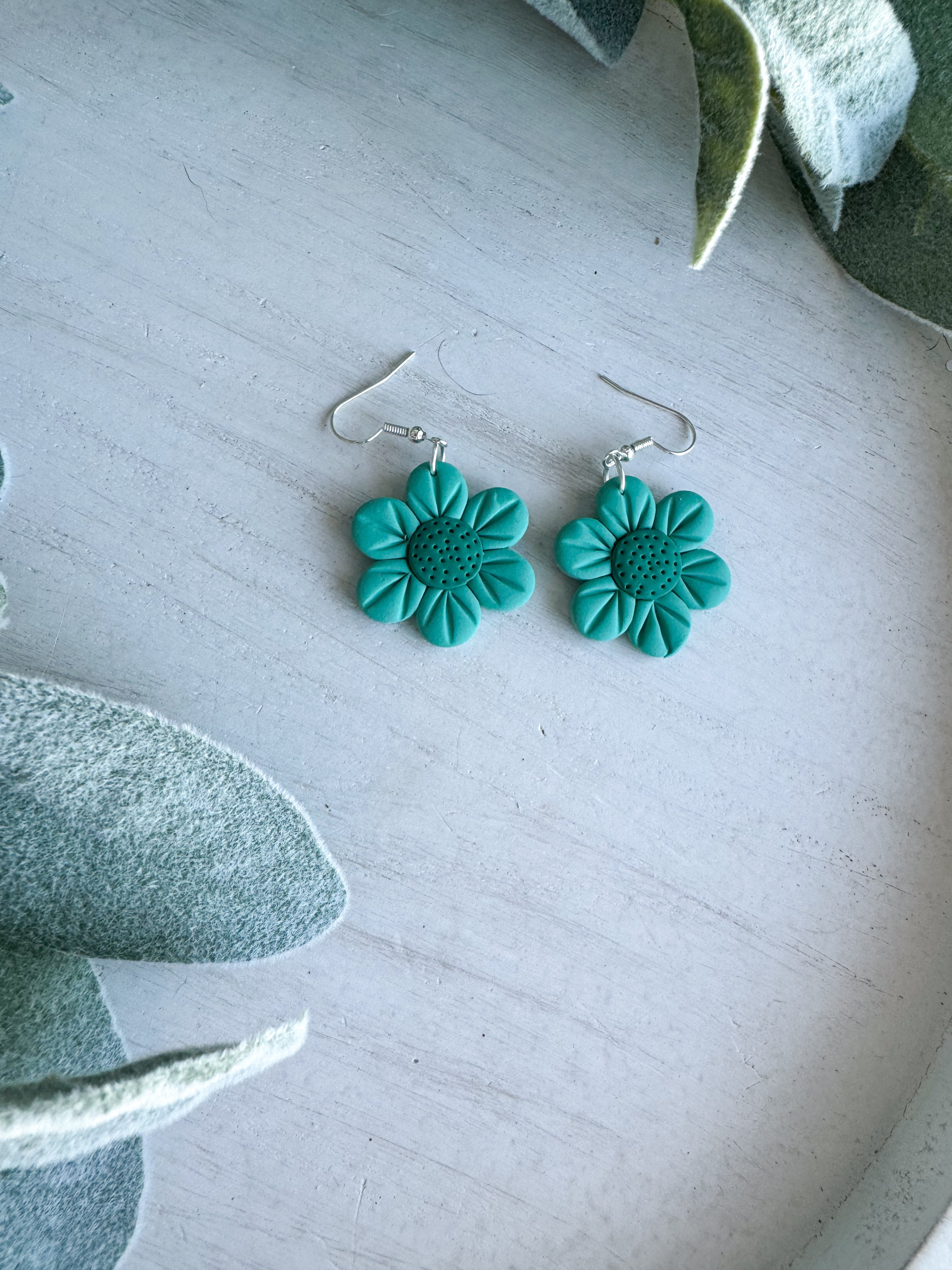 Ombré Flowers Clay Earrings