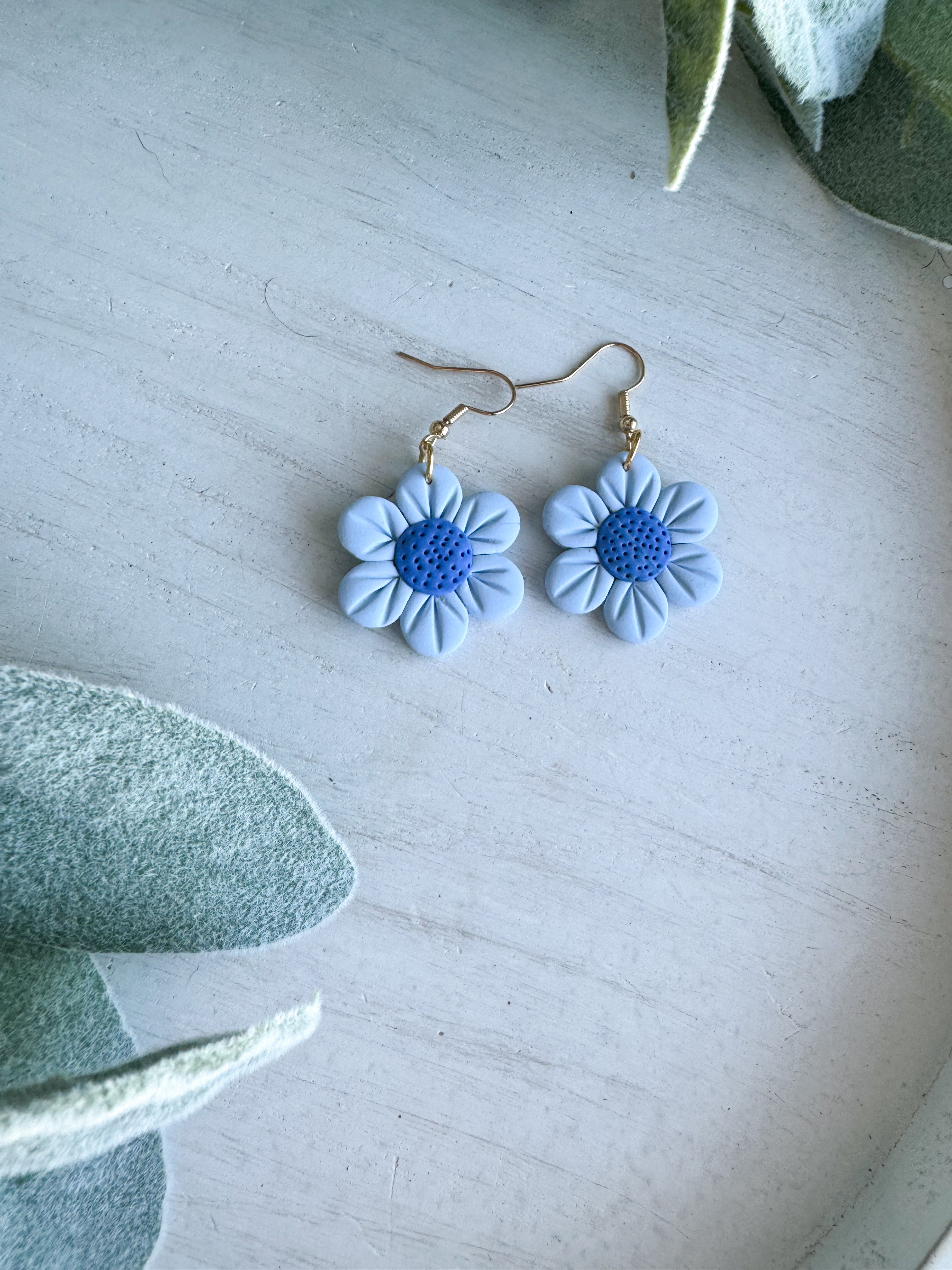 Ombré Flowers Clay Earrings