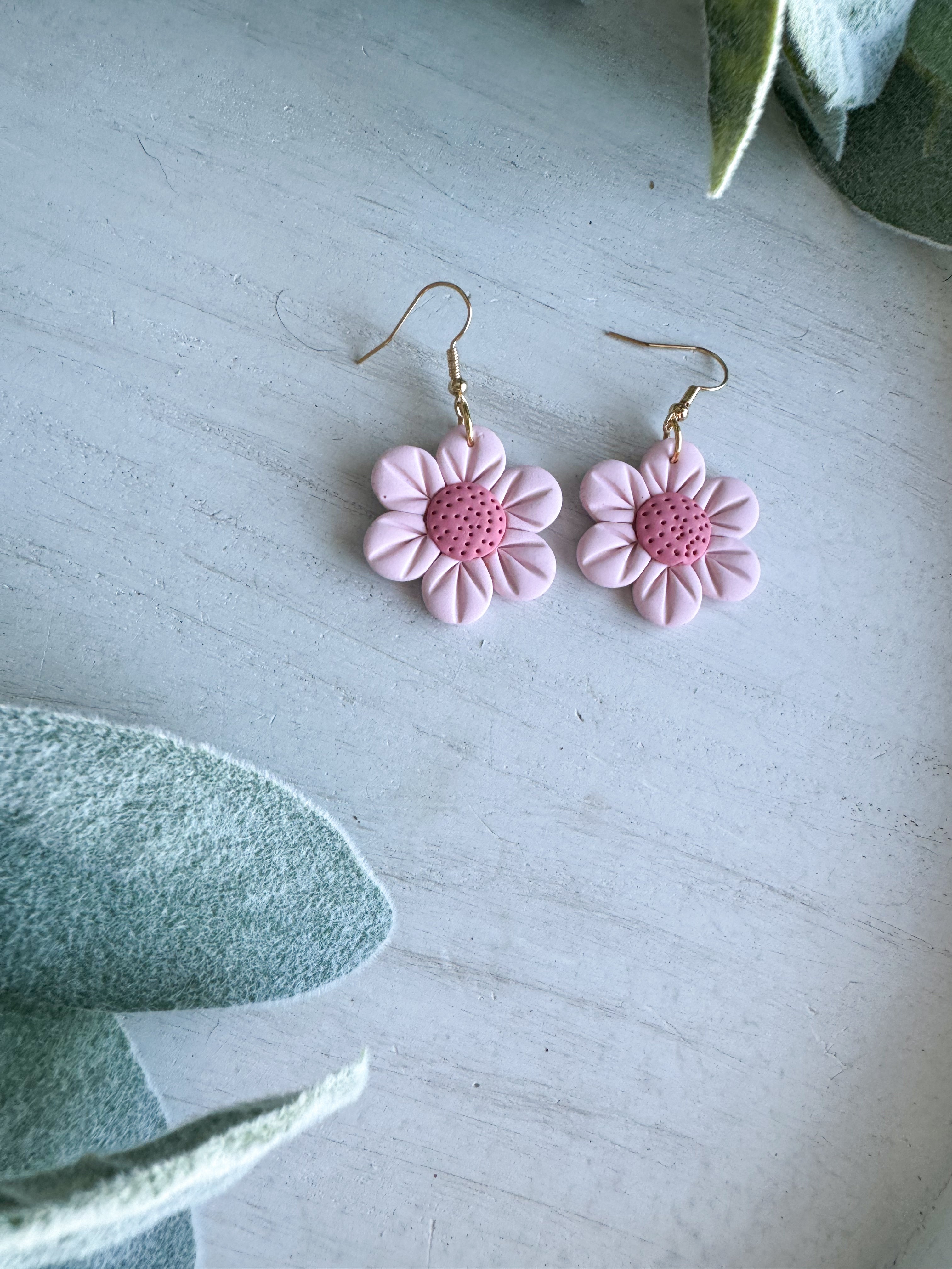 Ombré Flowers Clay Earrings