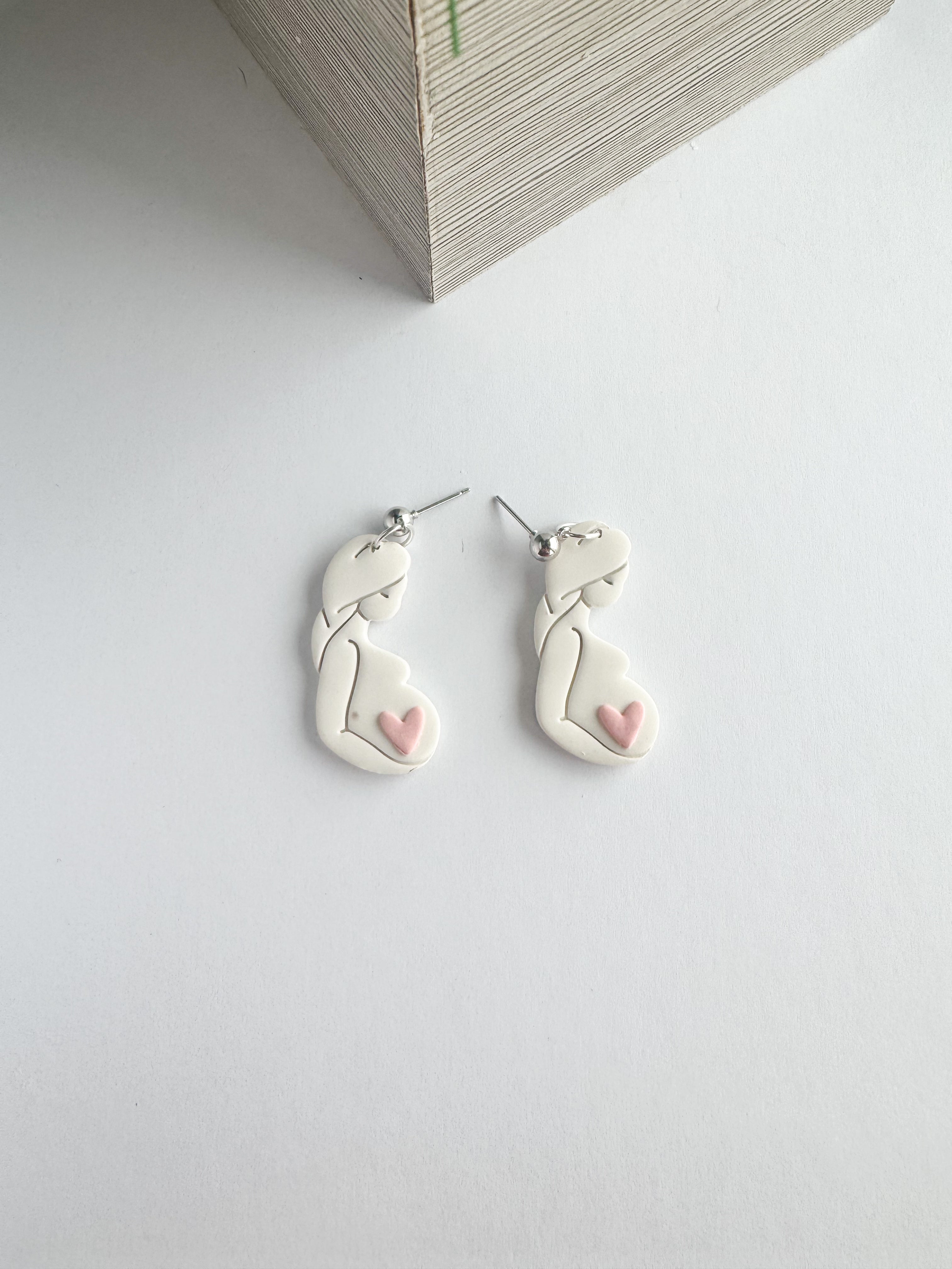 Expecting: Pink heart dangles