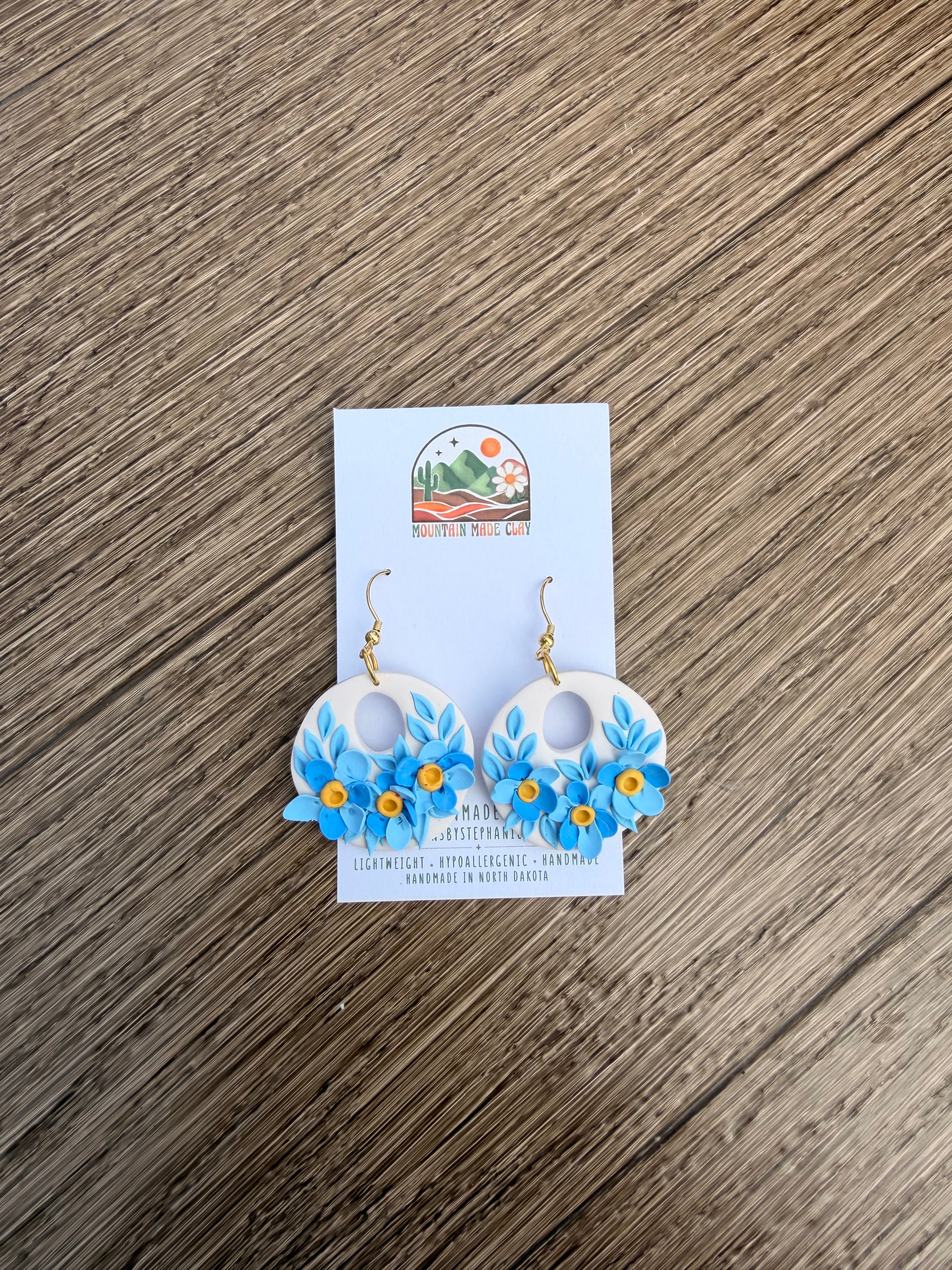 Blue Sky Blooms | Clay Earrings