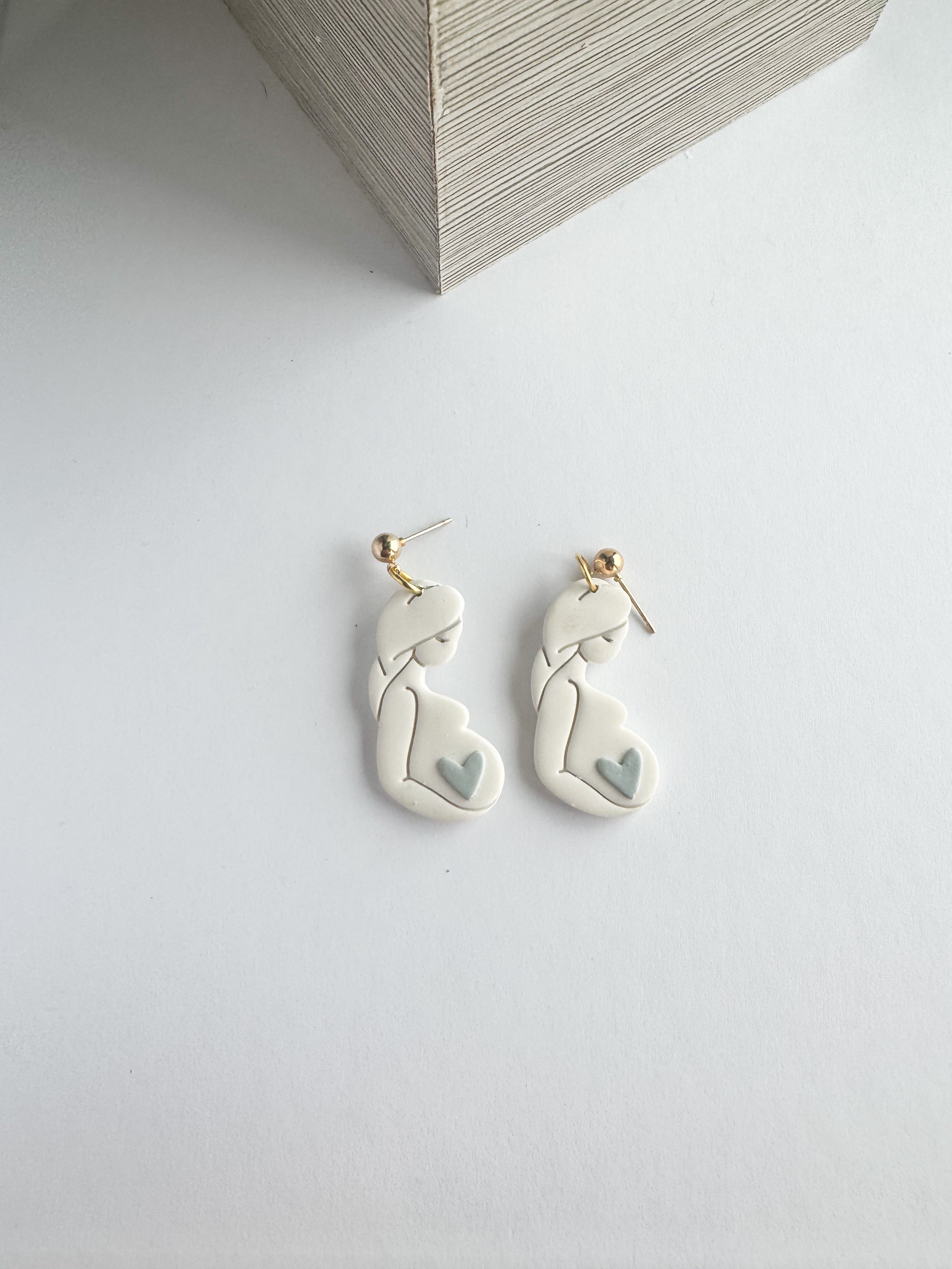 Expecting: blue dangle earrings