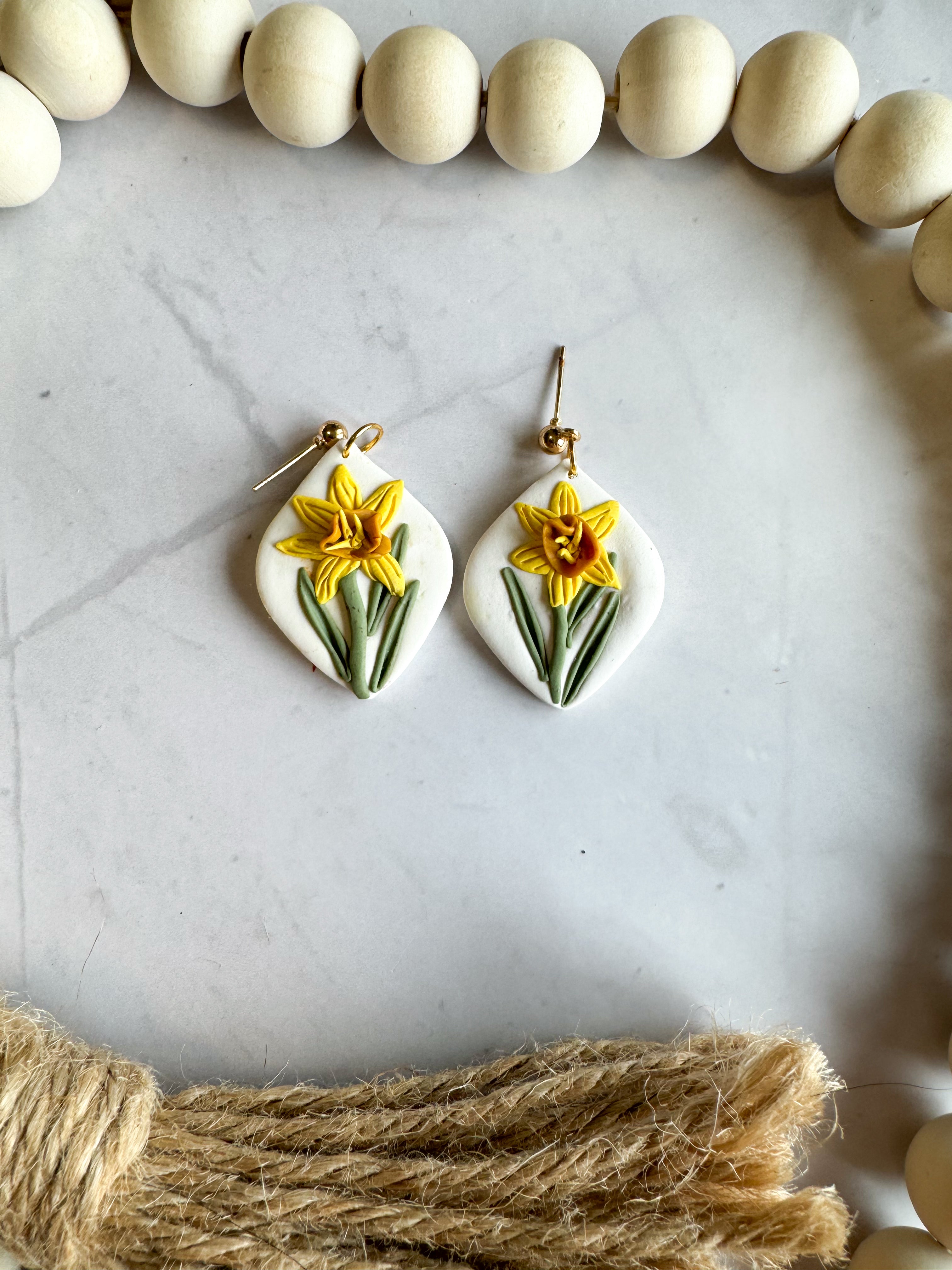 March (Daffodil) Clay Earrings