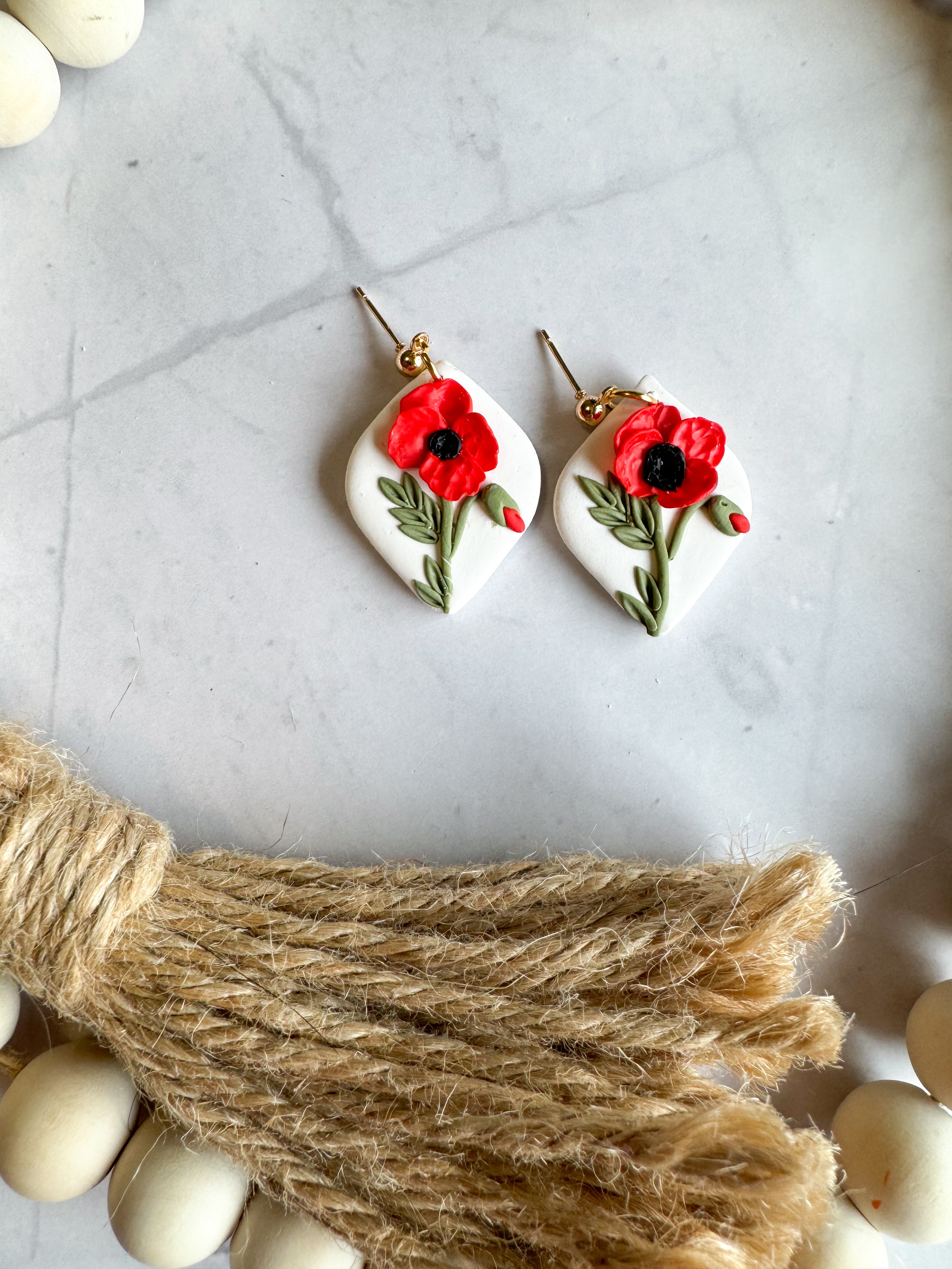 August (poppy) Clay Earrings