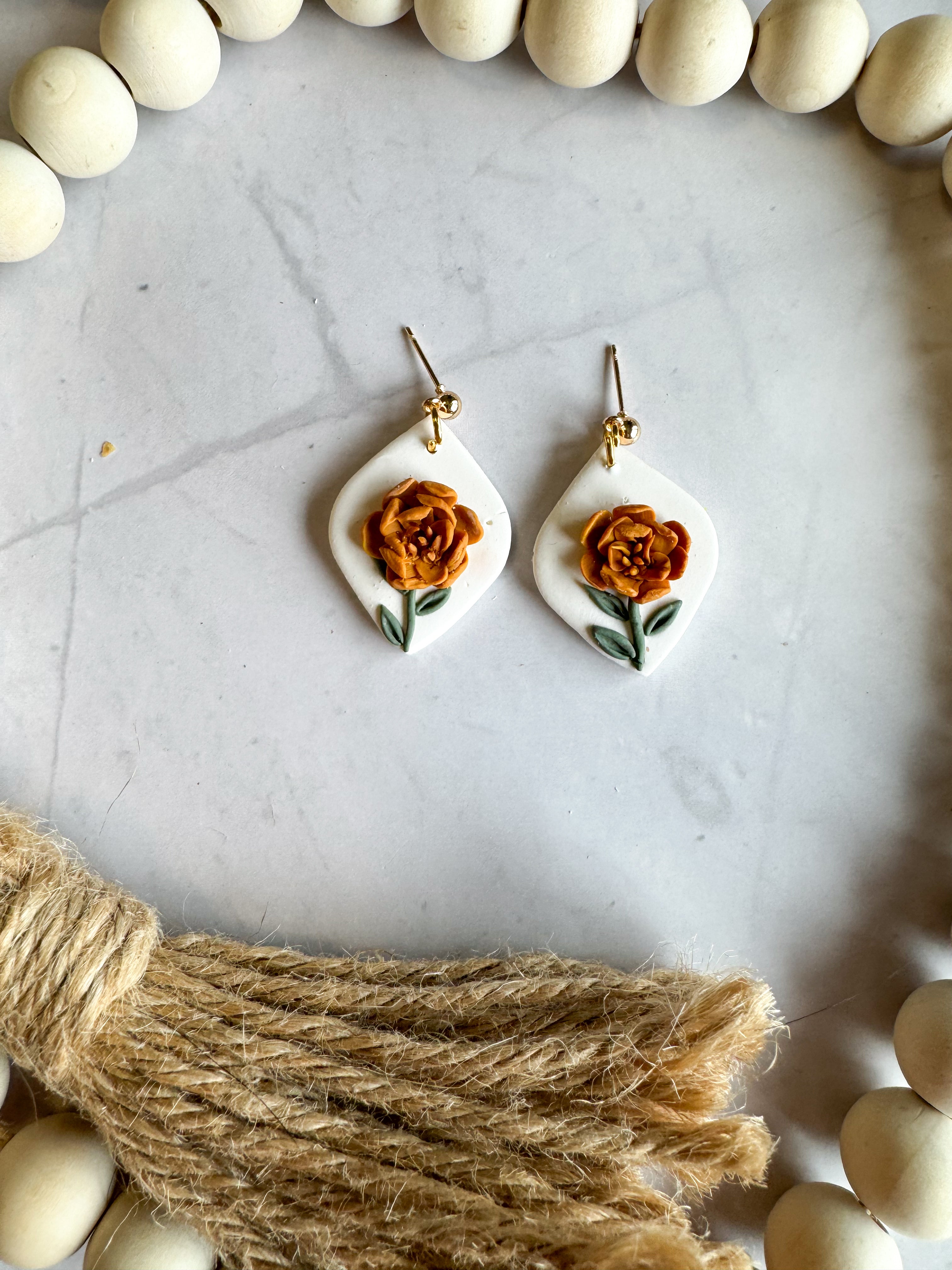 October (marigold) Clay Earrings