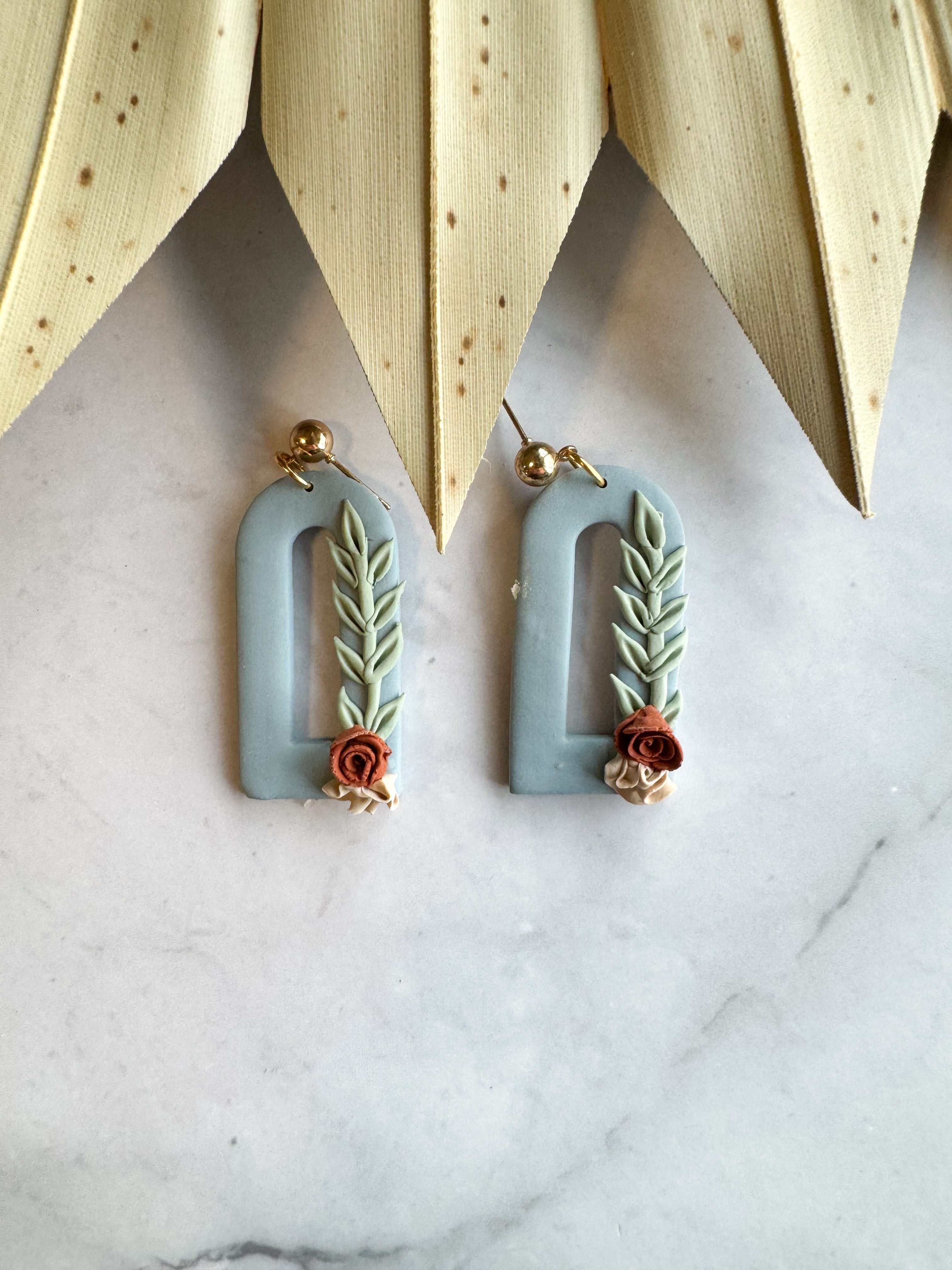 Floral Arch Clay Earrings