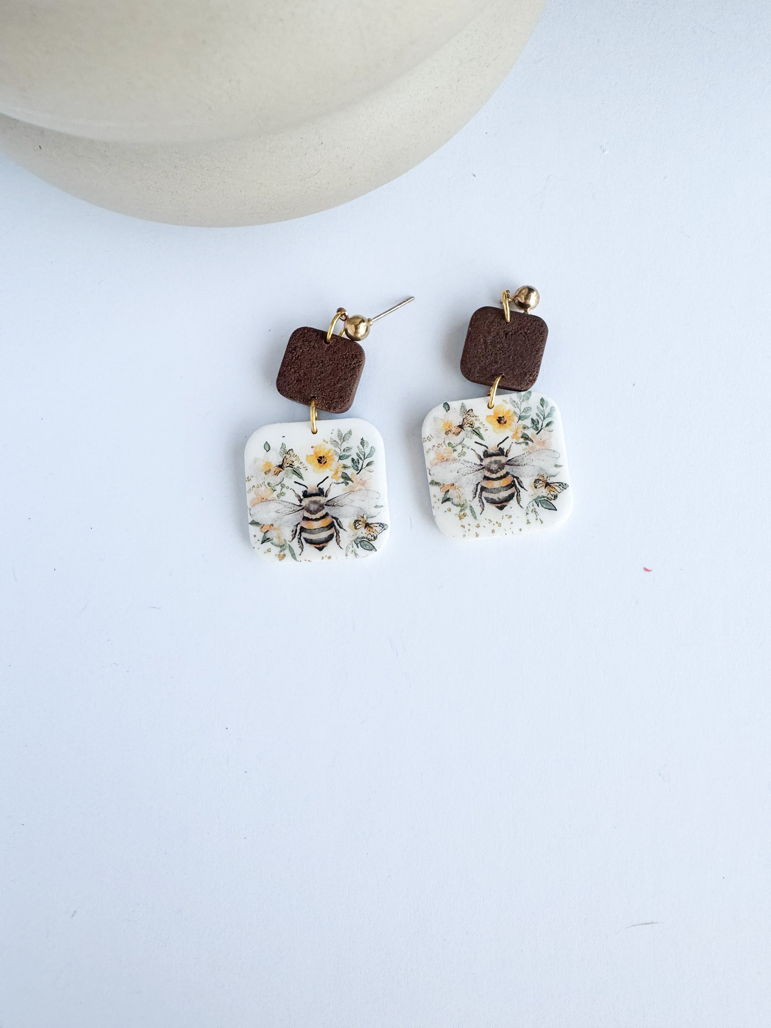 Floral Bee Earrings