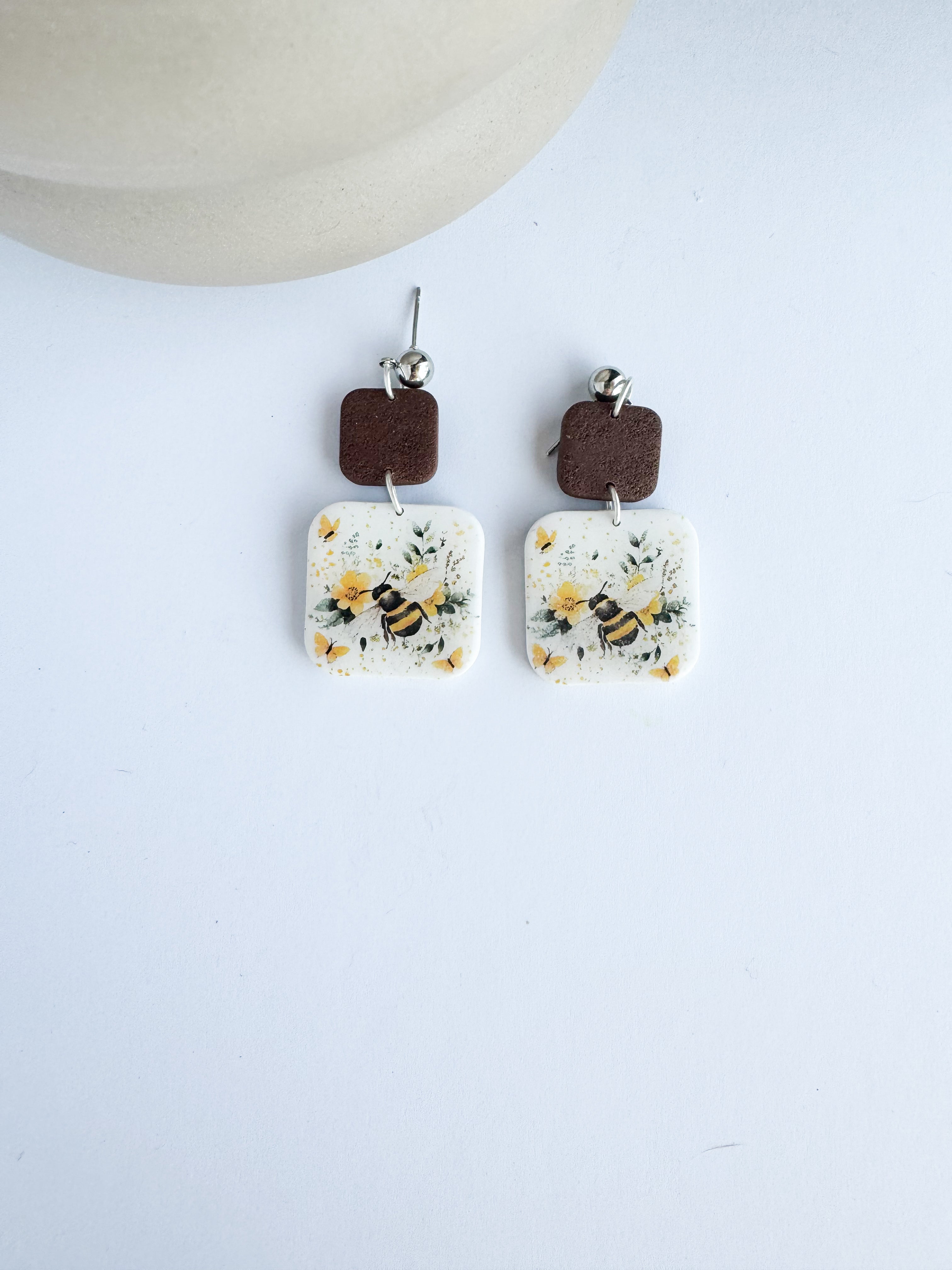 Floral Bee Earrings