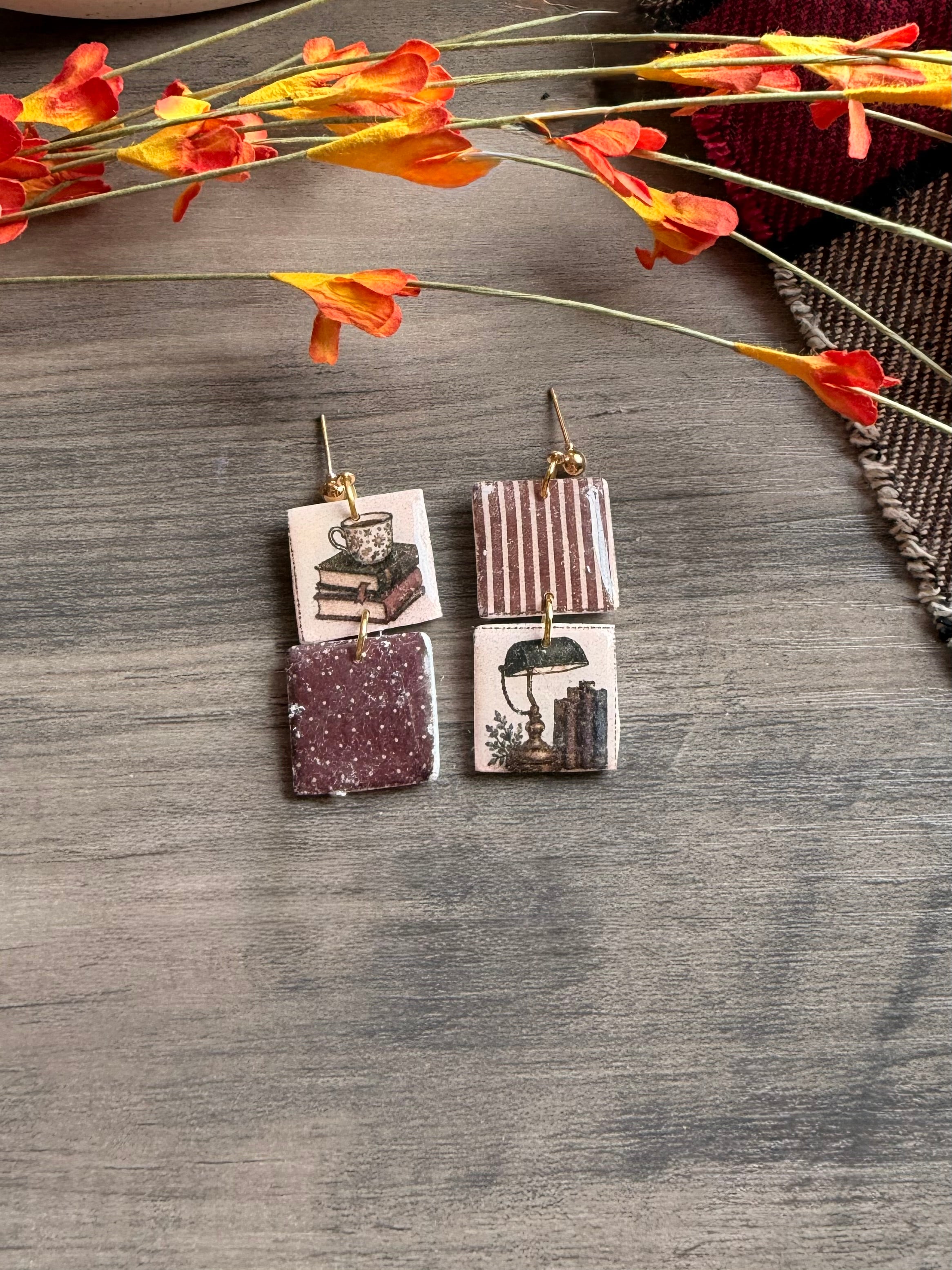 Mystic Moon & Midnight Library | One-of-a-Kind Earrings