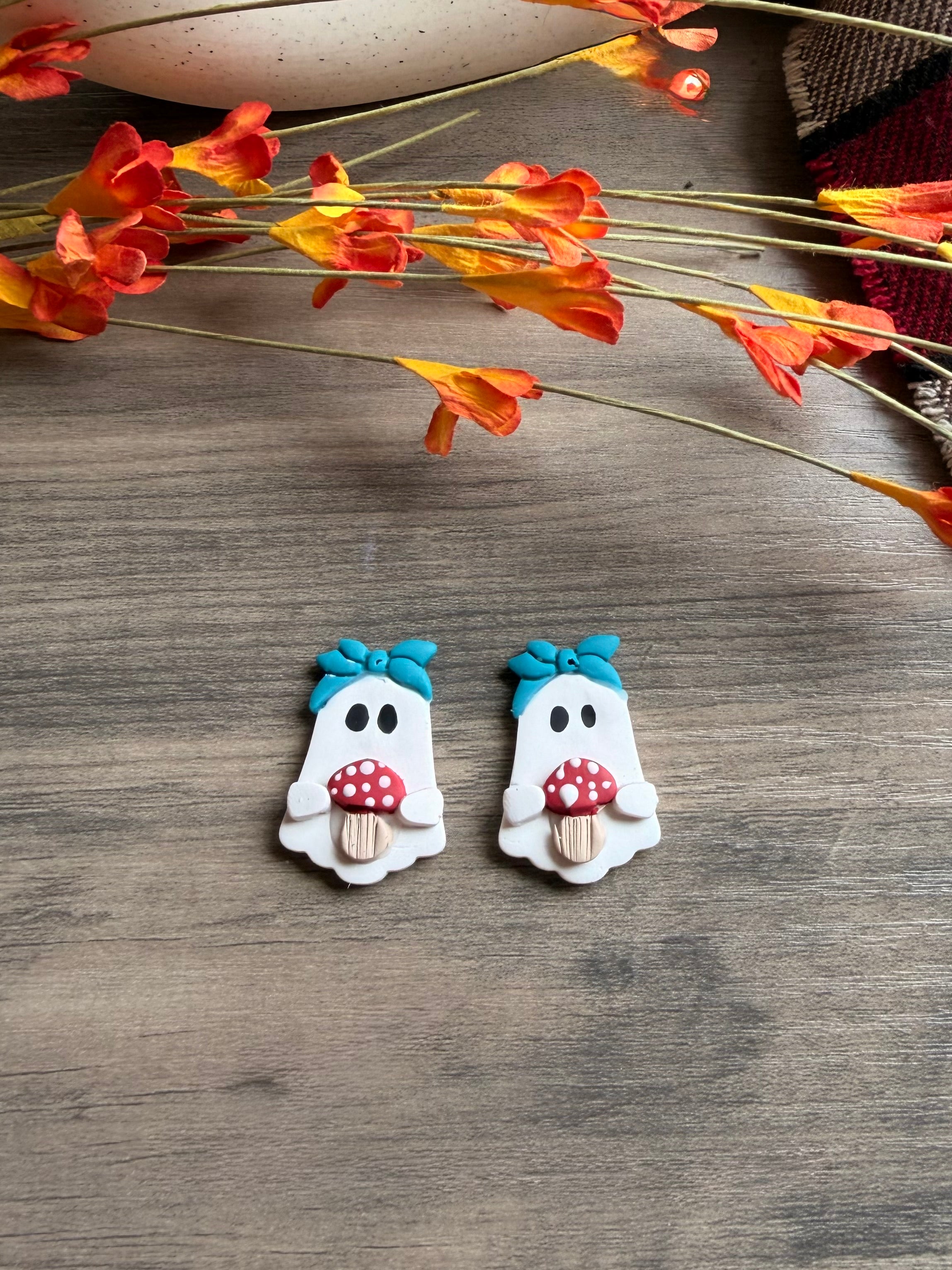 Enchanted Mushroom Ghost Earrings