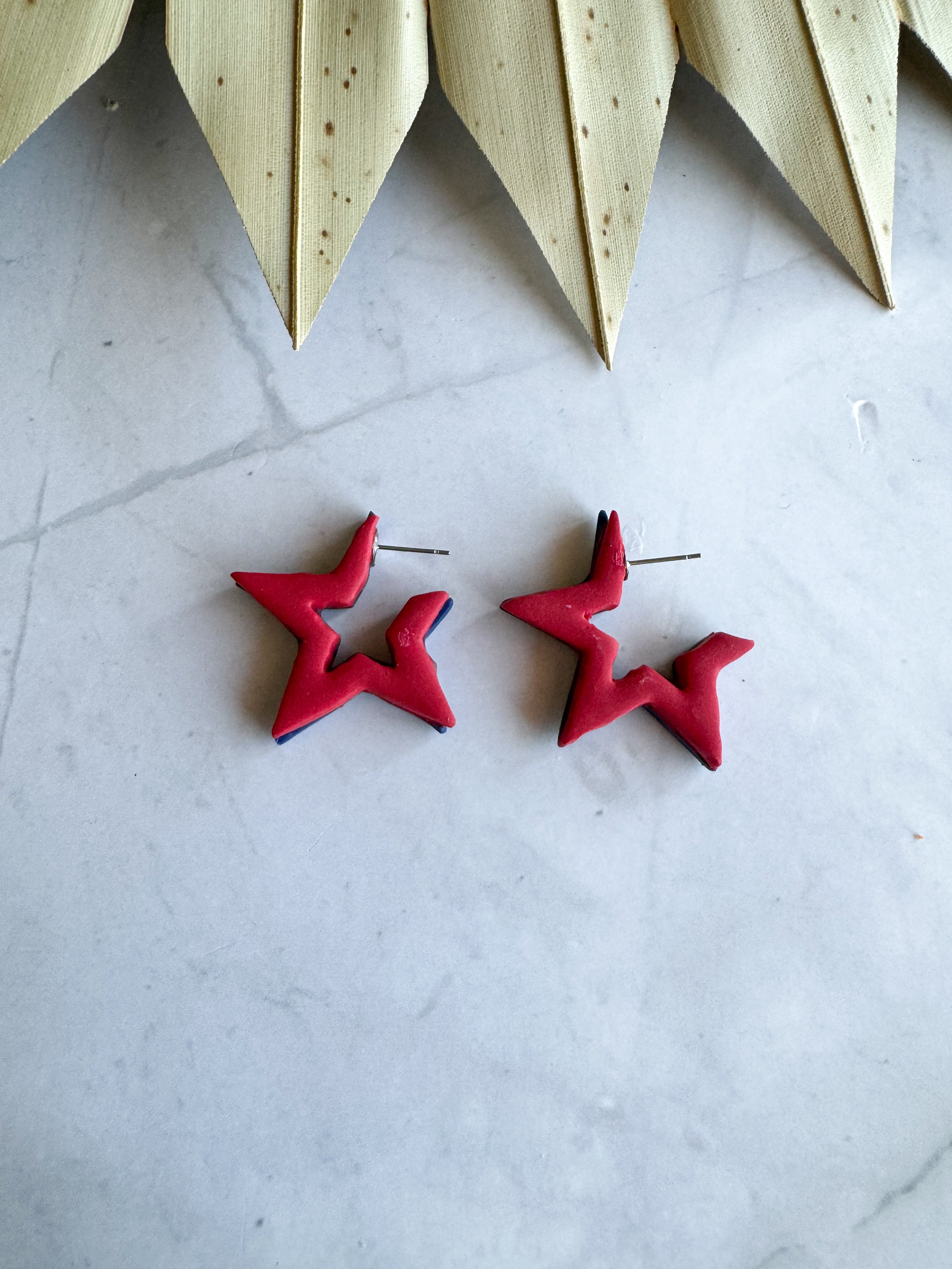 Red and blue star stud