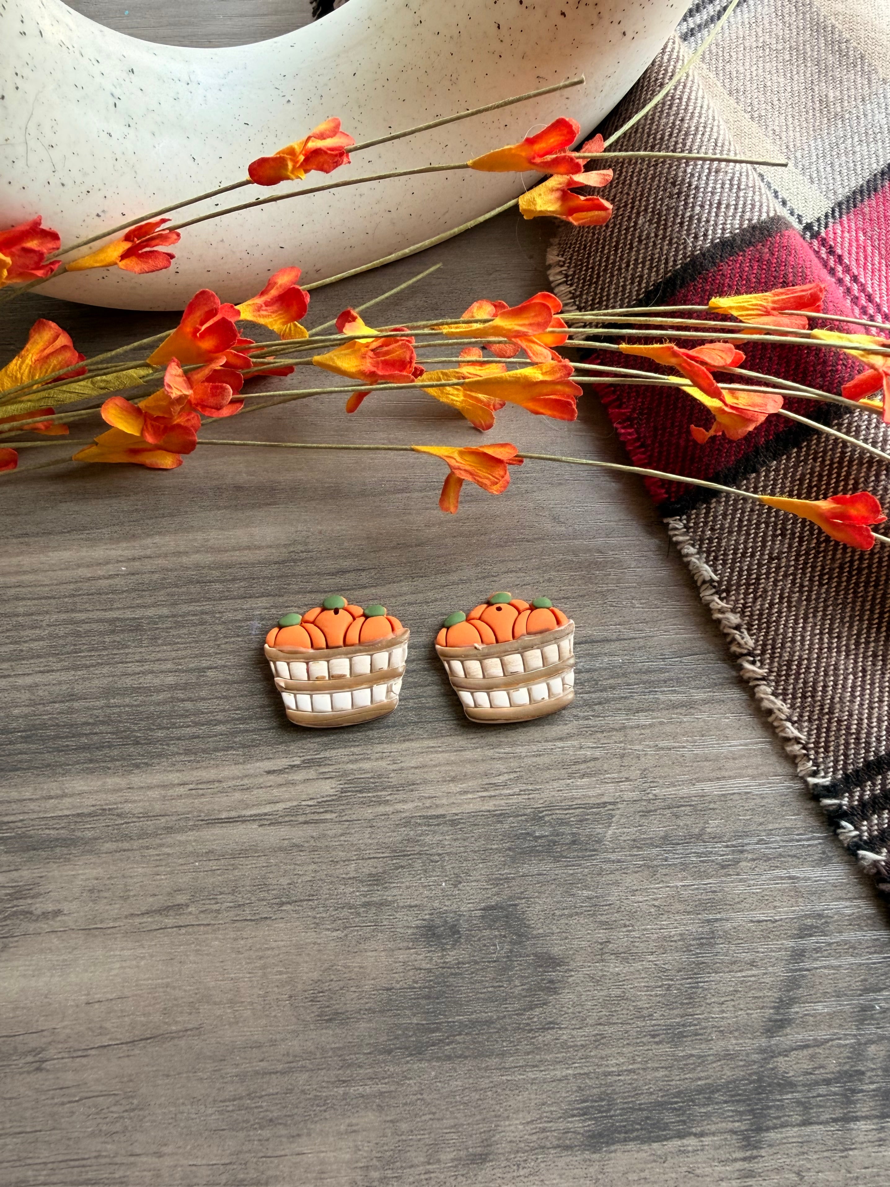 Pumpkin Patch Basket Earrings