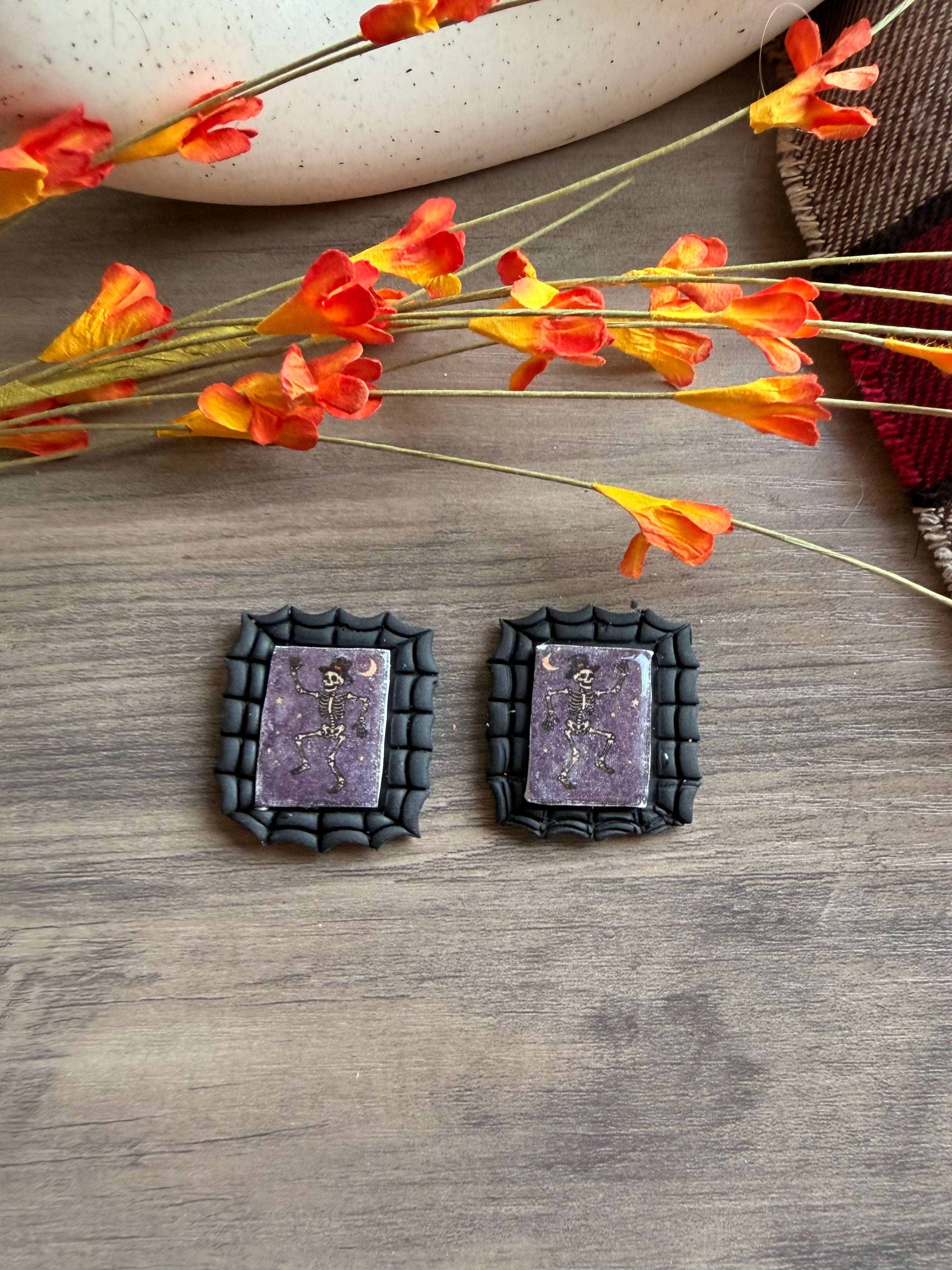 Vintage Halloween Stamp Earrings