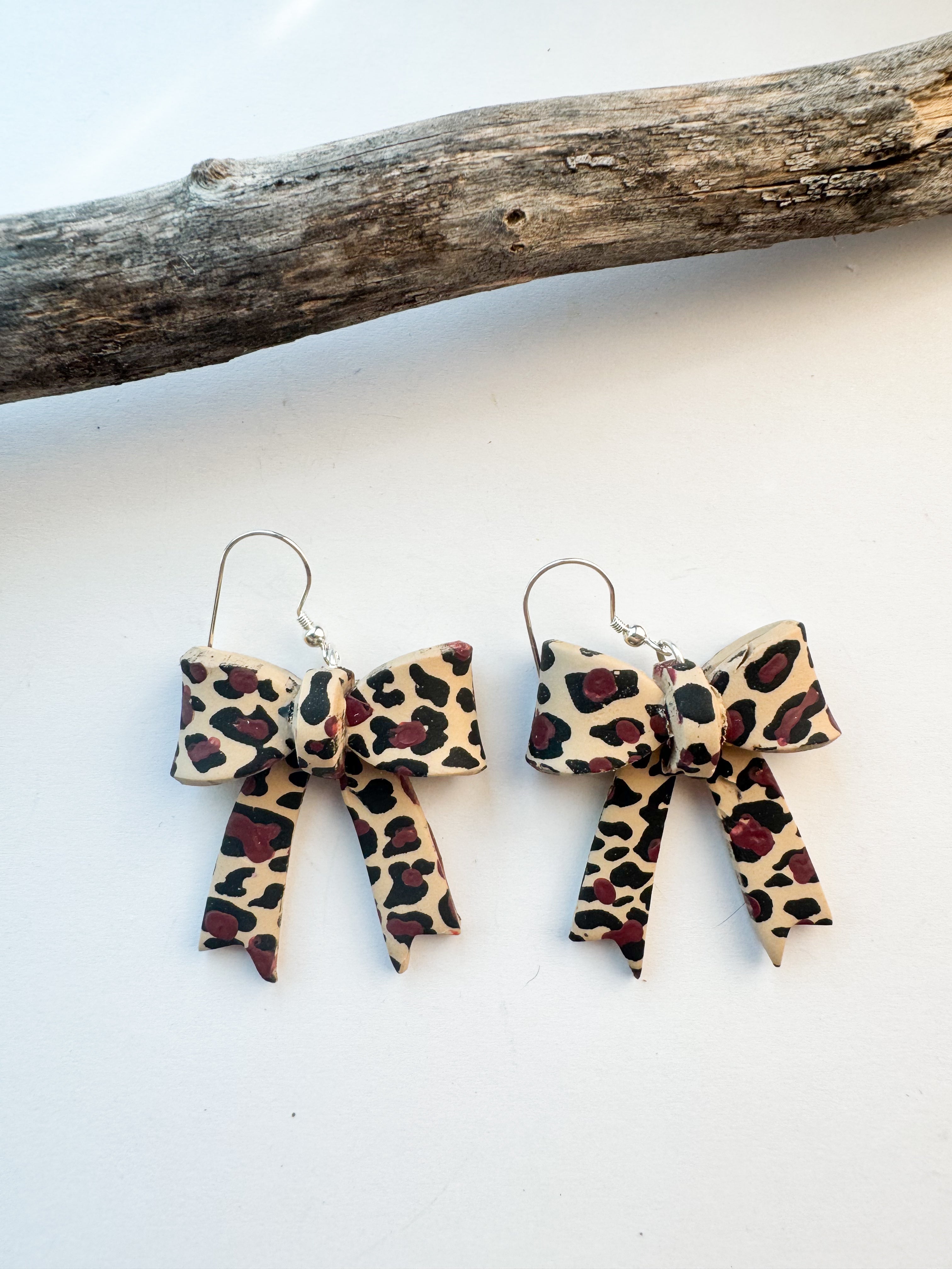 “Rowdy & Refined” – Leopard Print Bow Earrings
