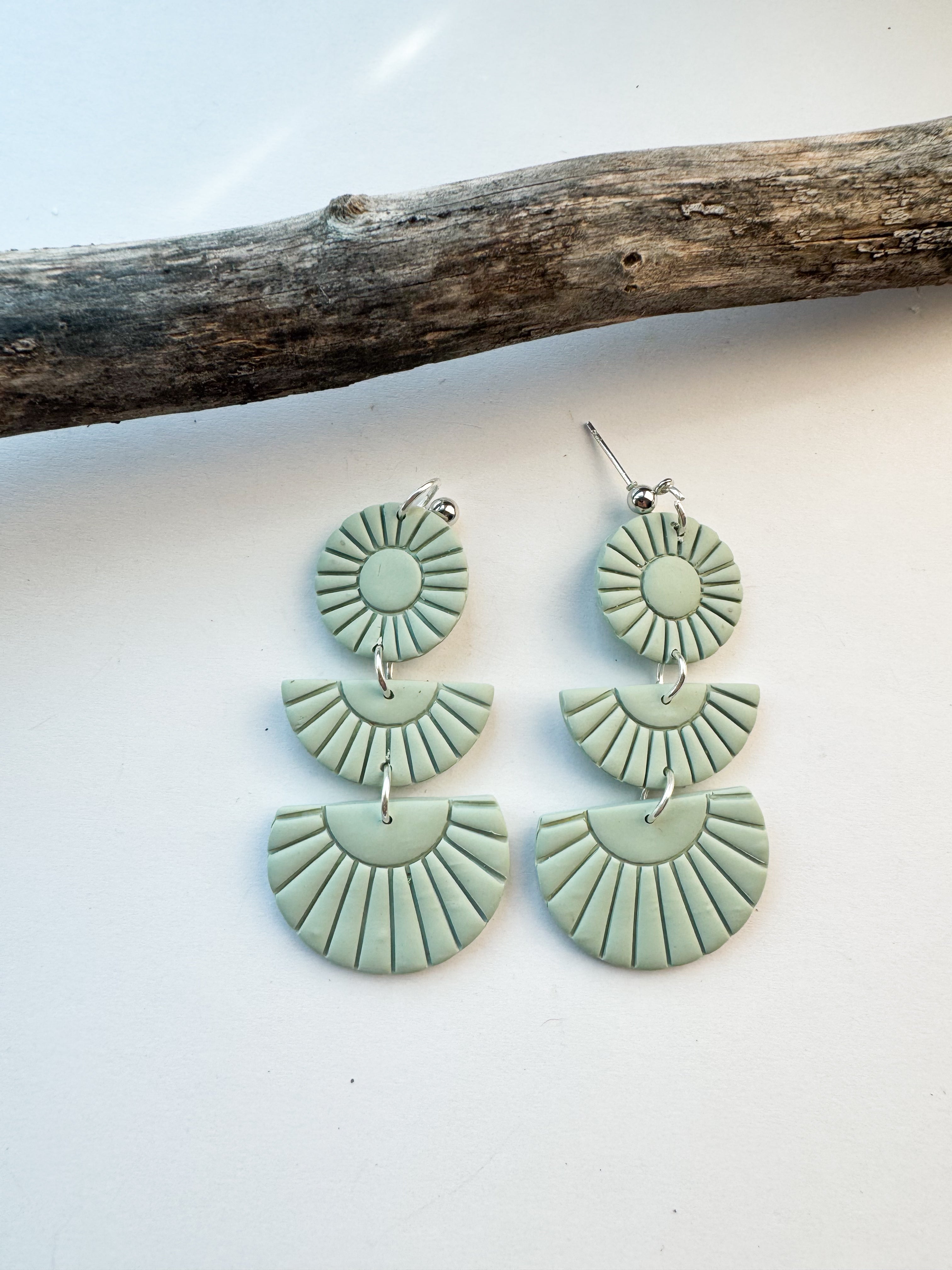 Triple Fan Sunburst Earrings