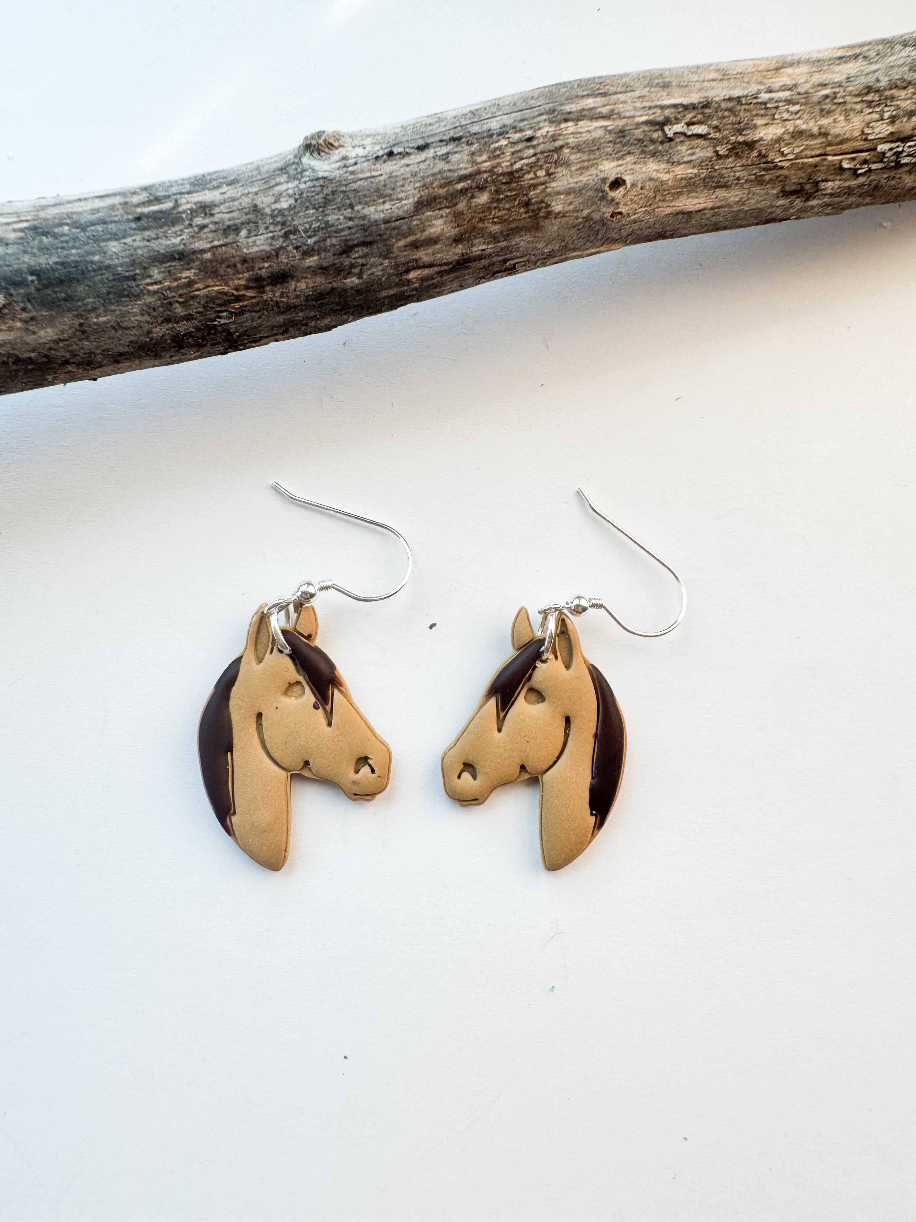 Golden Horse Head Earrings