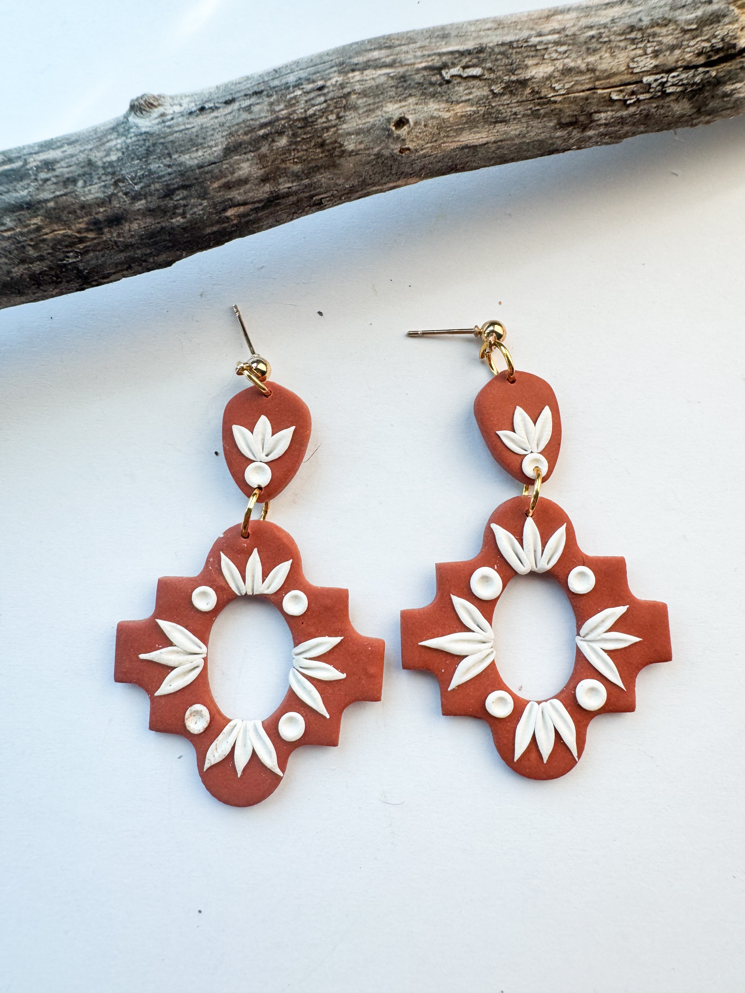 Terracotta Medallion Earrings