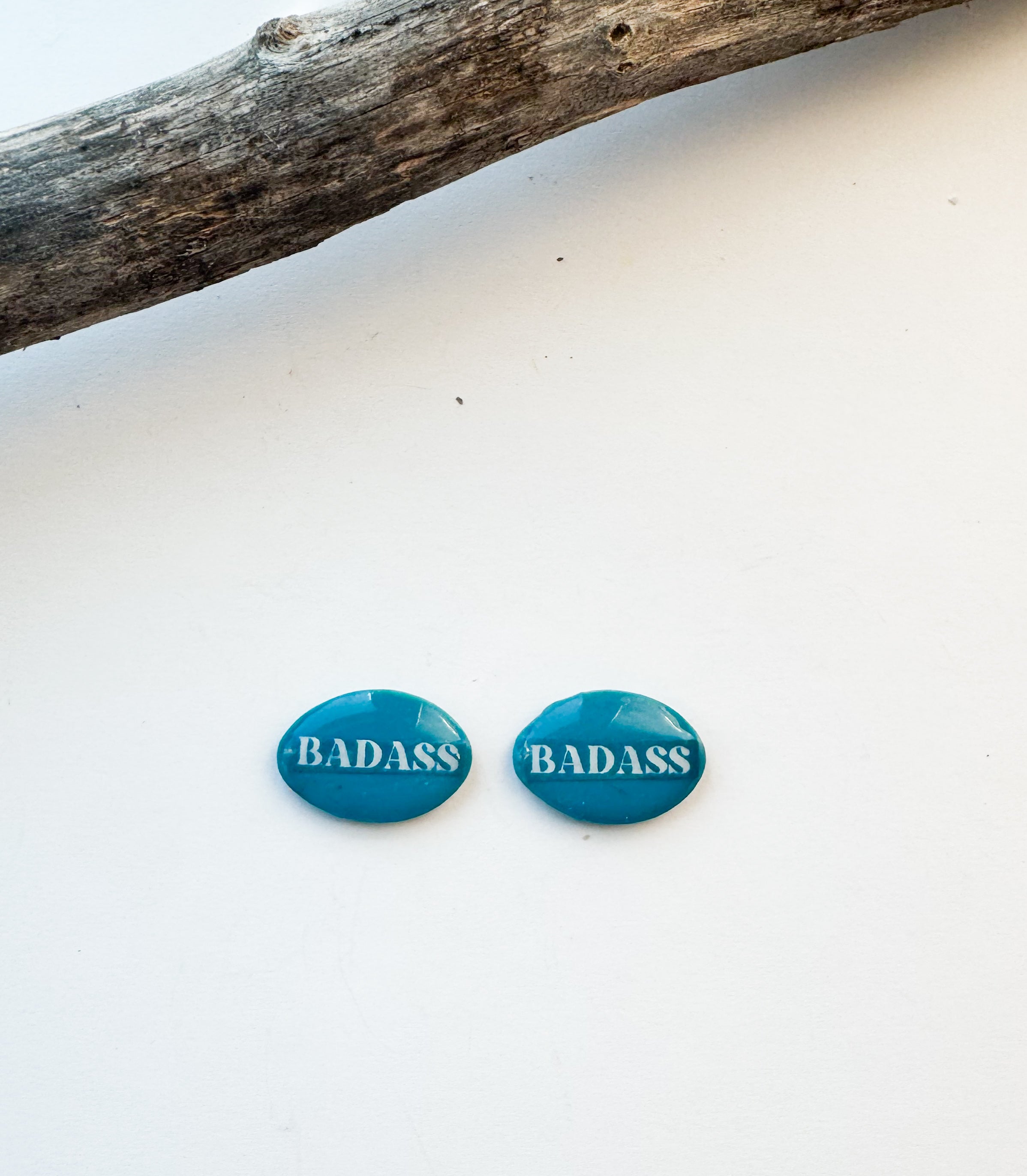 Western Phrase Studs - turquoise