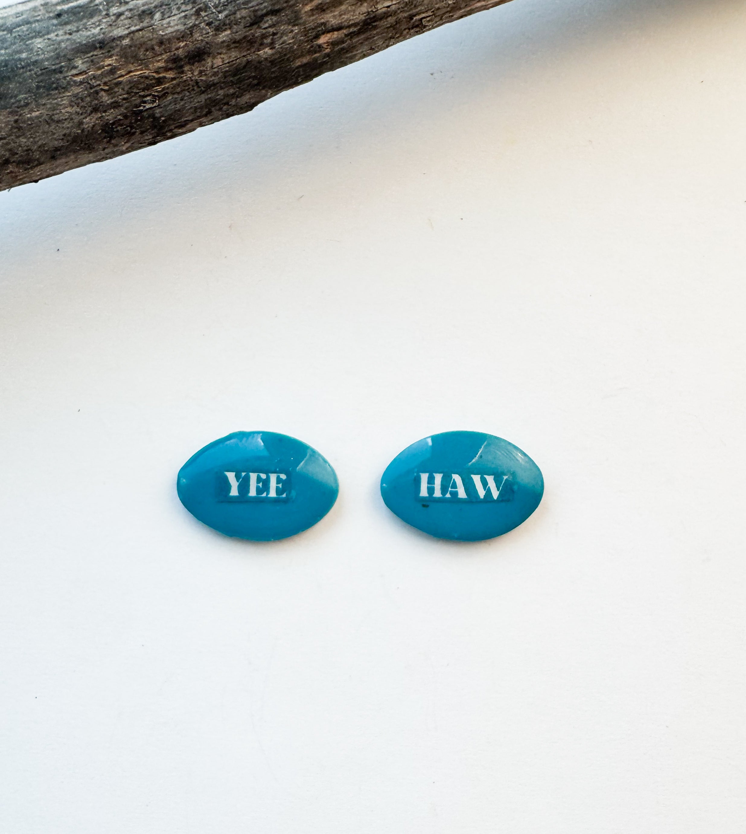 Western Phrase Studs - turquoise