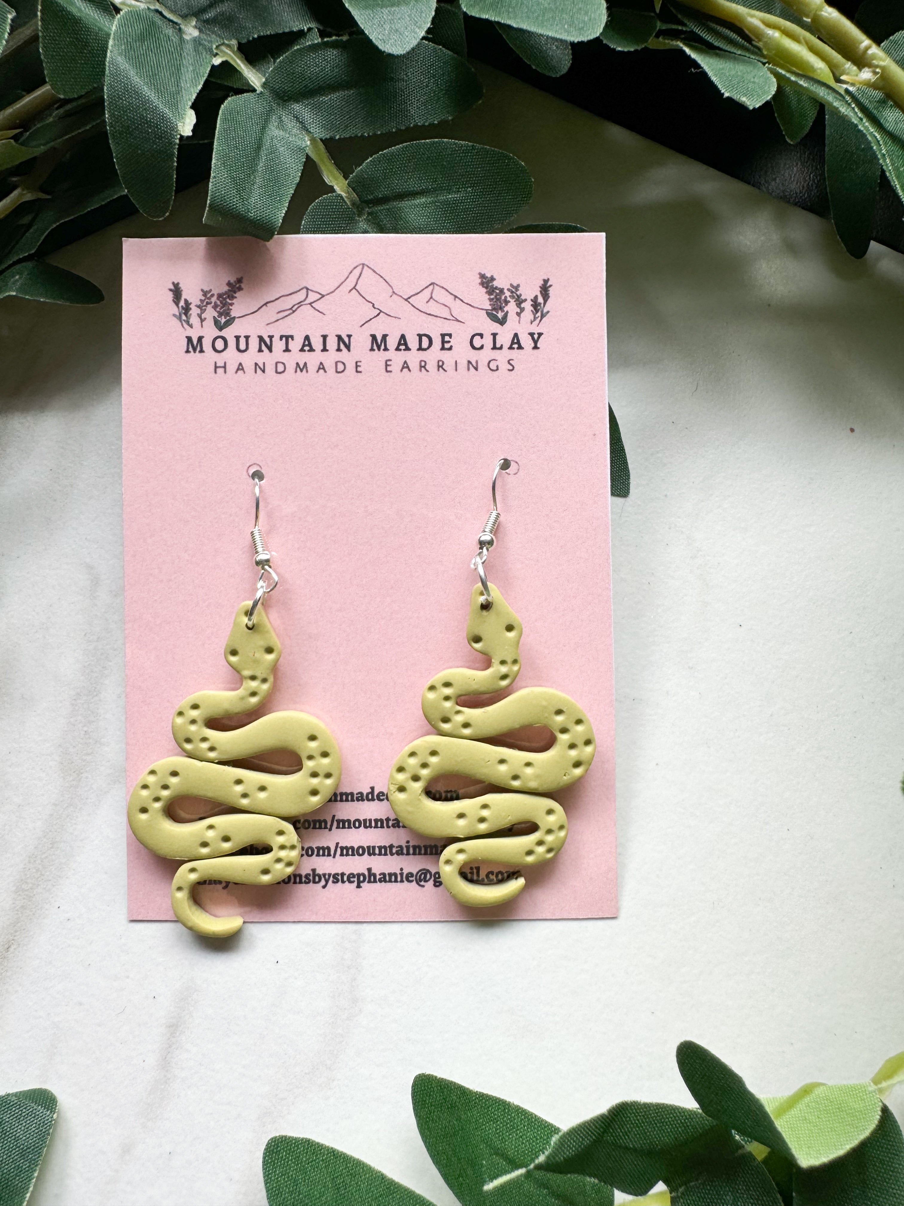 Snake Clay Earrings (Multiple Designs)