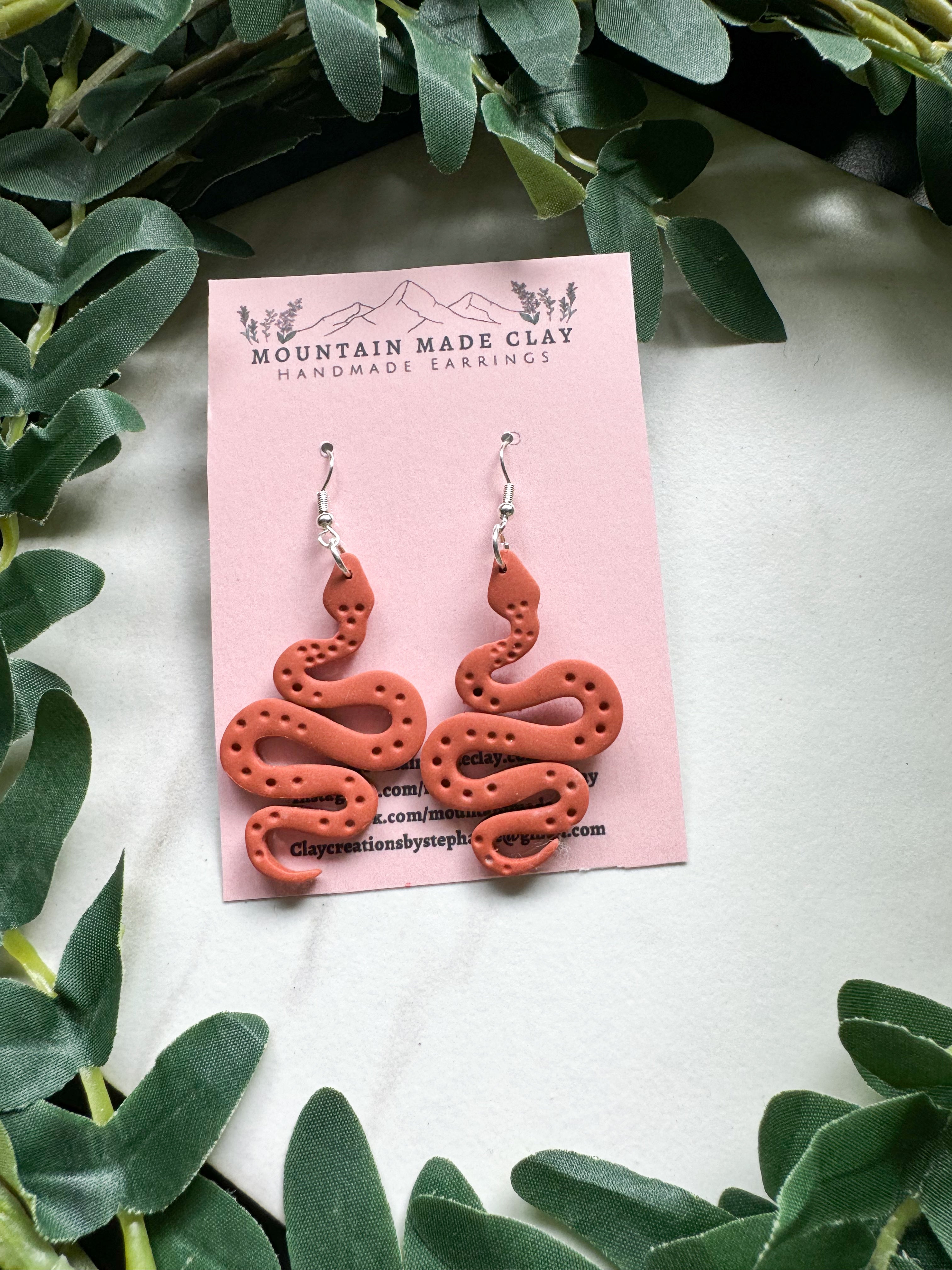 Snake Clay Earrings (Multiple Designs)