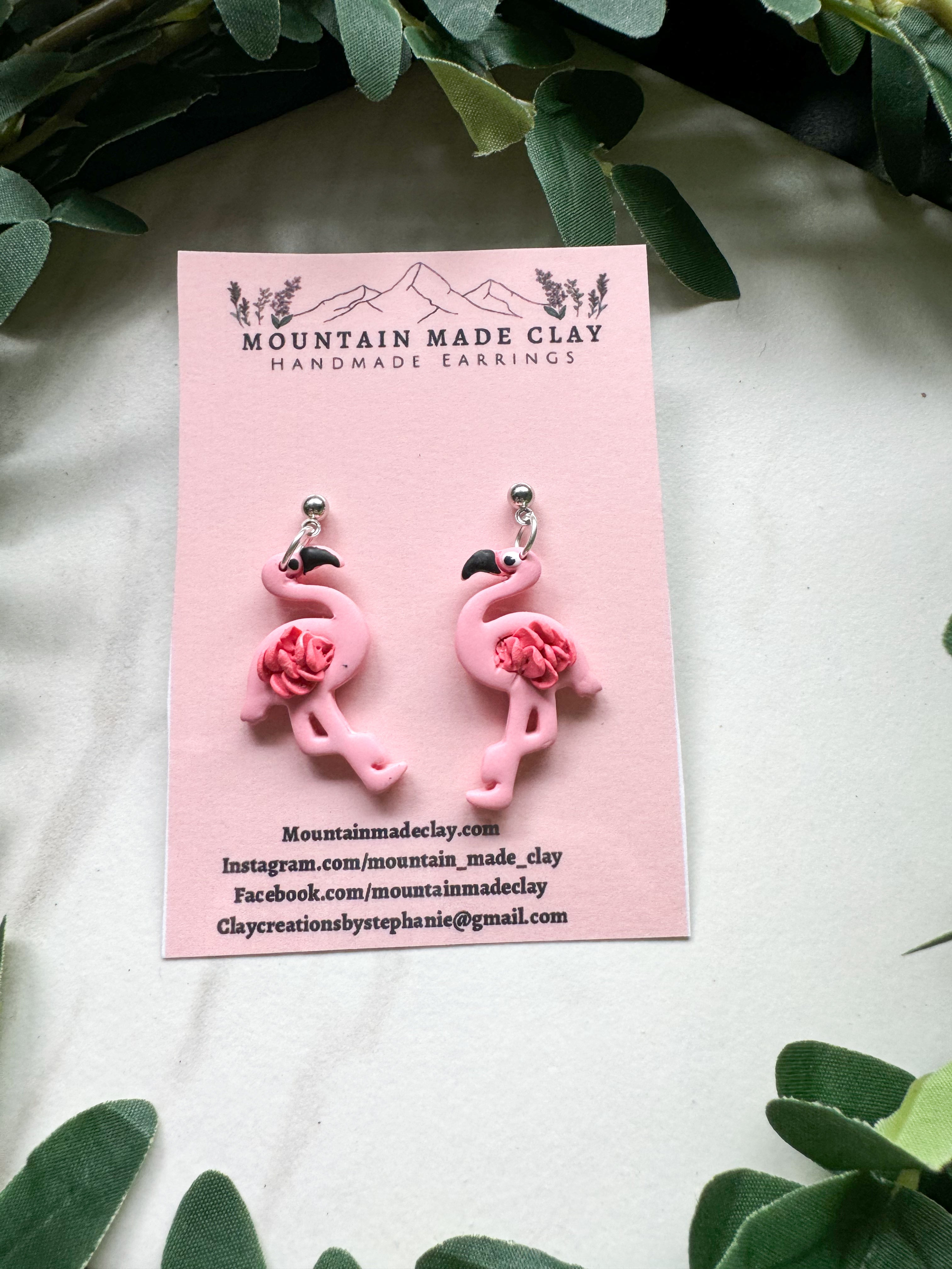 Flamingo Clay Earrings