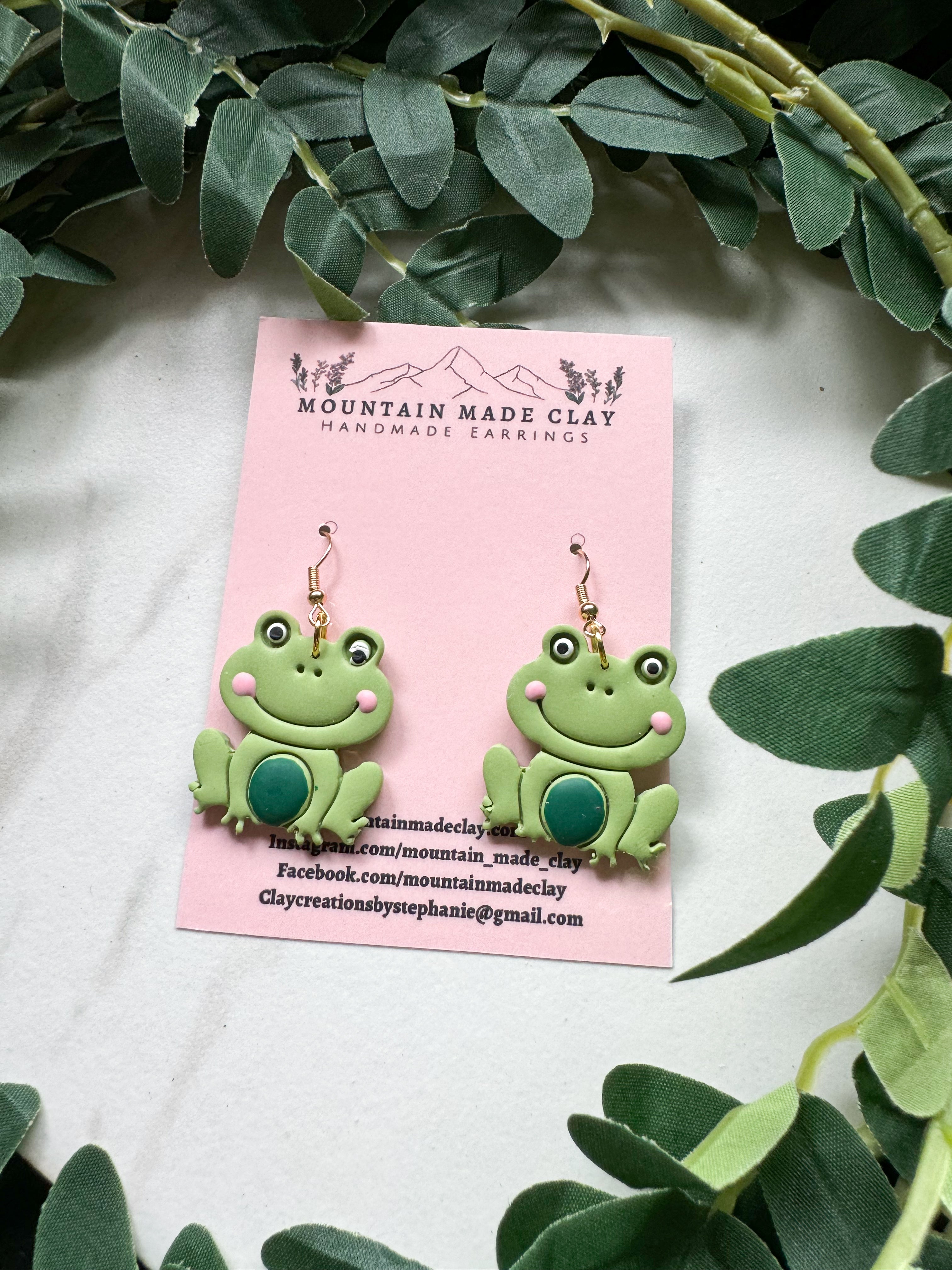 Frog Clay Earrings