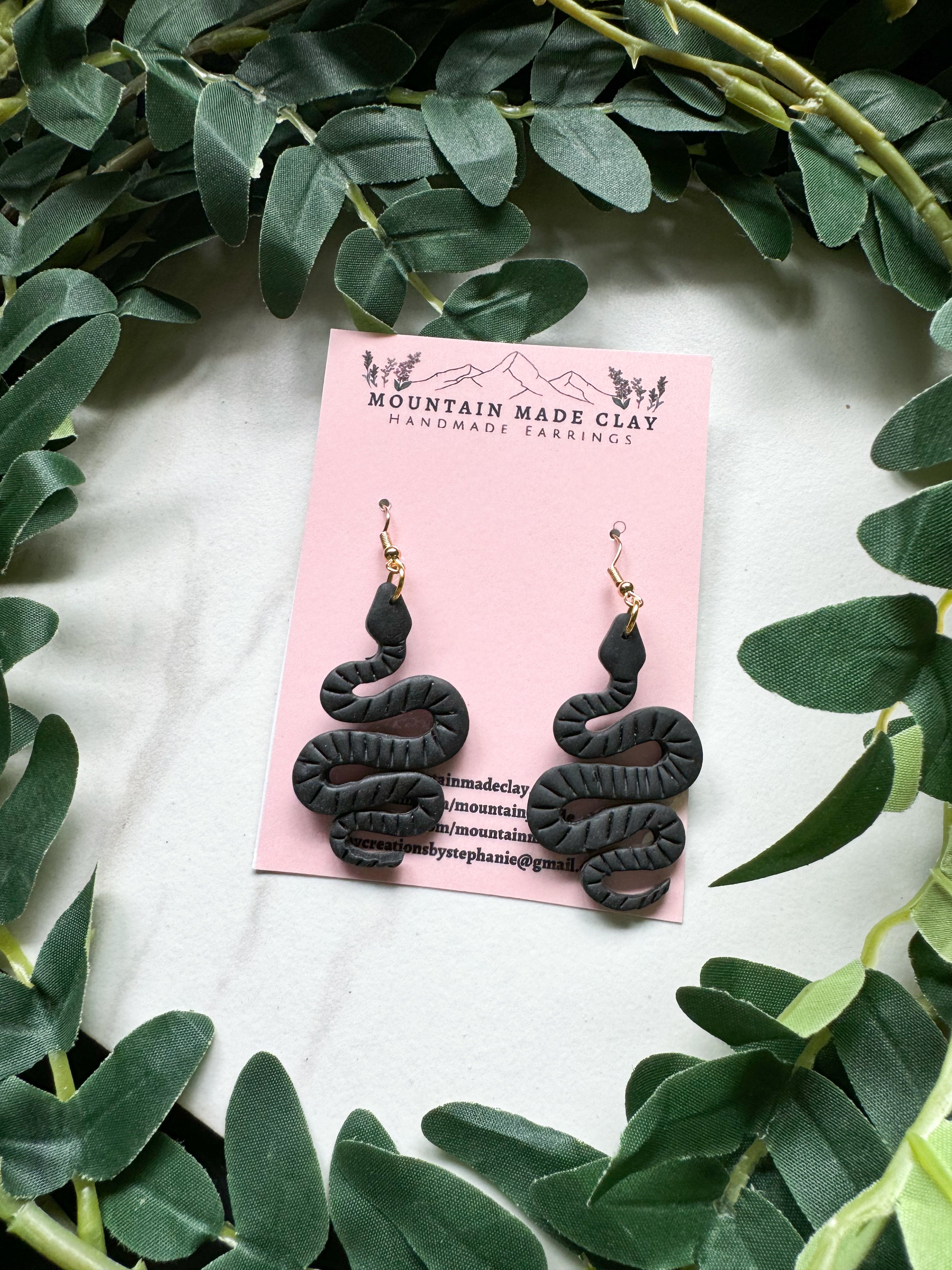 Snake Clay Earrings (Multiple Designs)