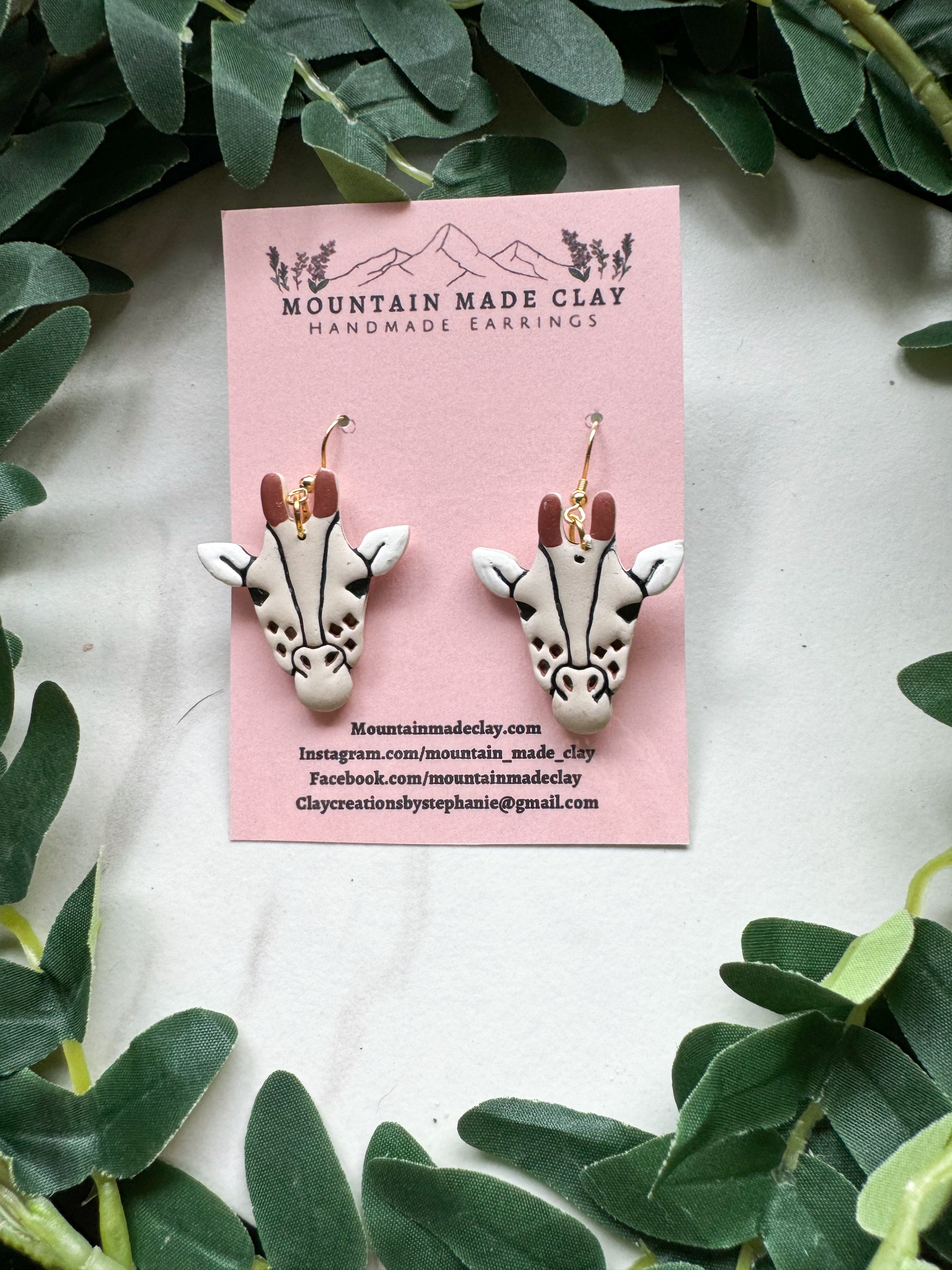 Giraffe Clay Earrings