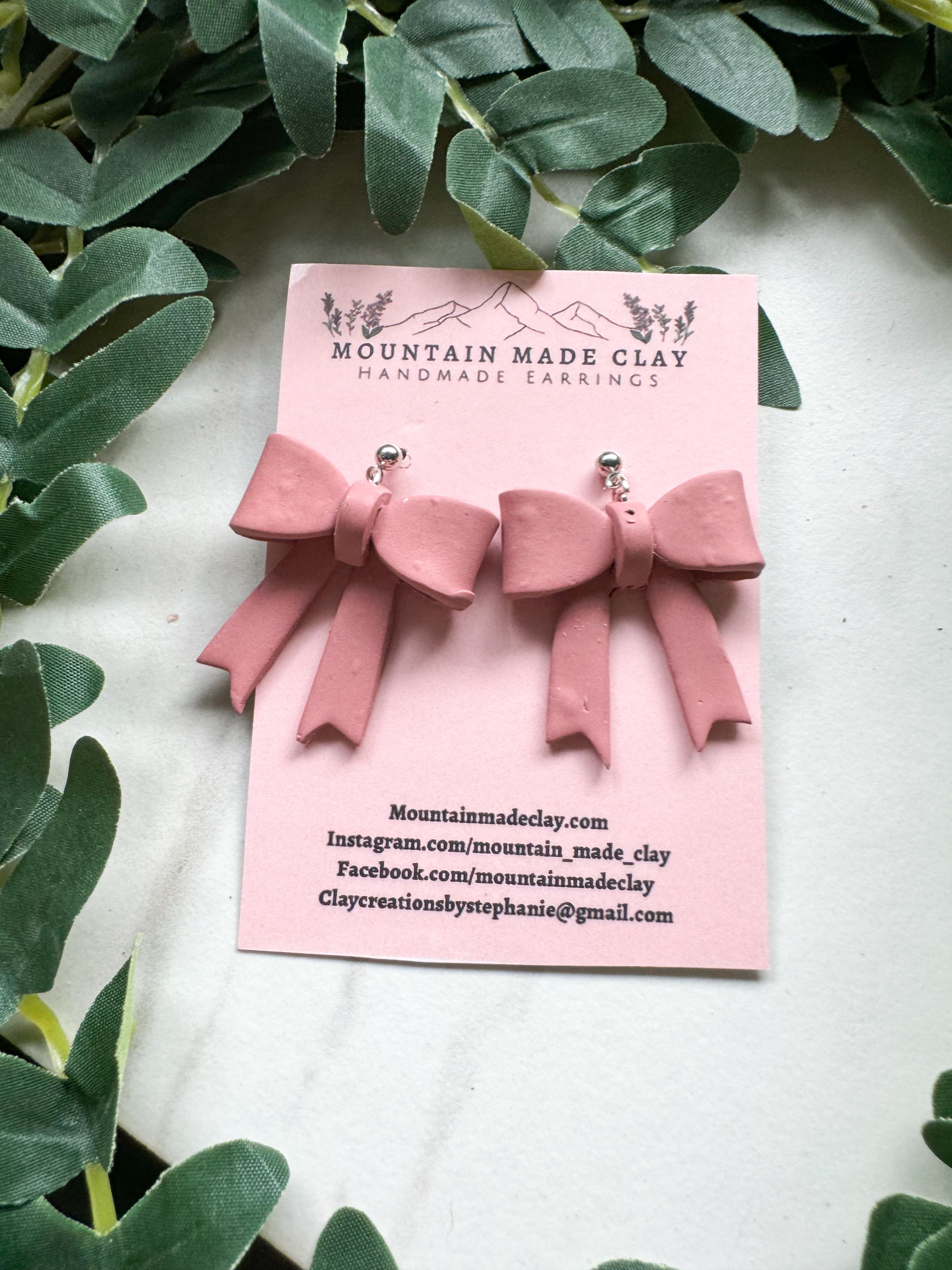 Bow Clay Earrings