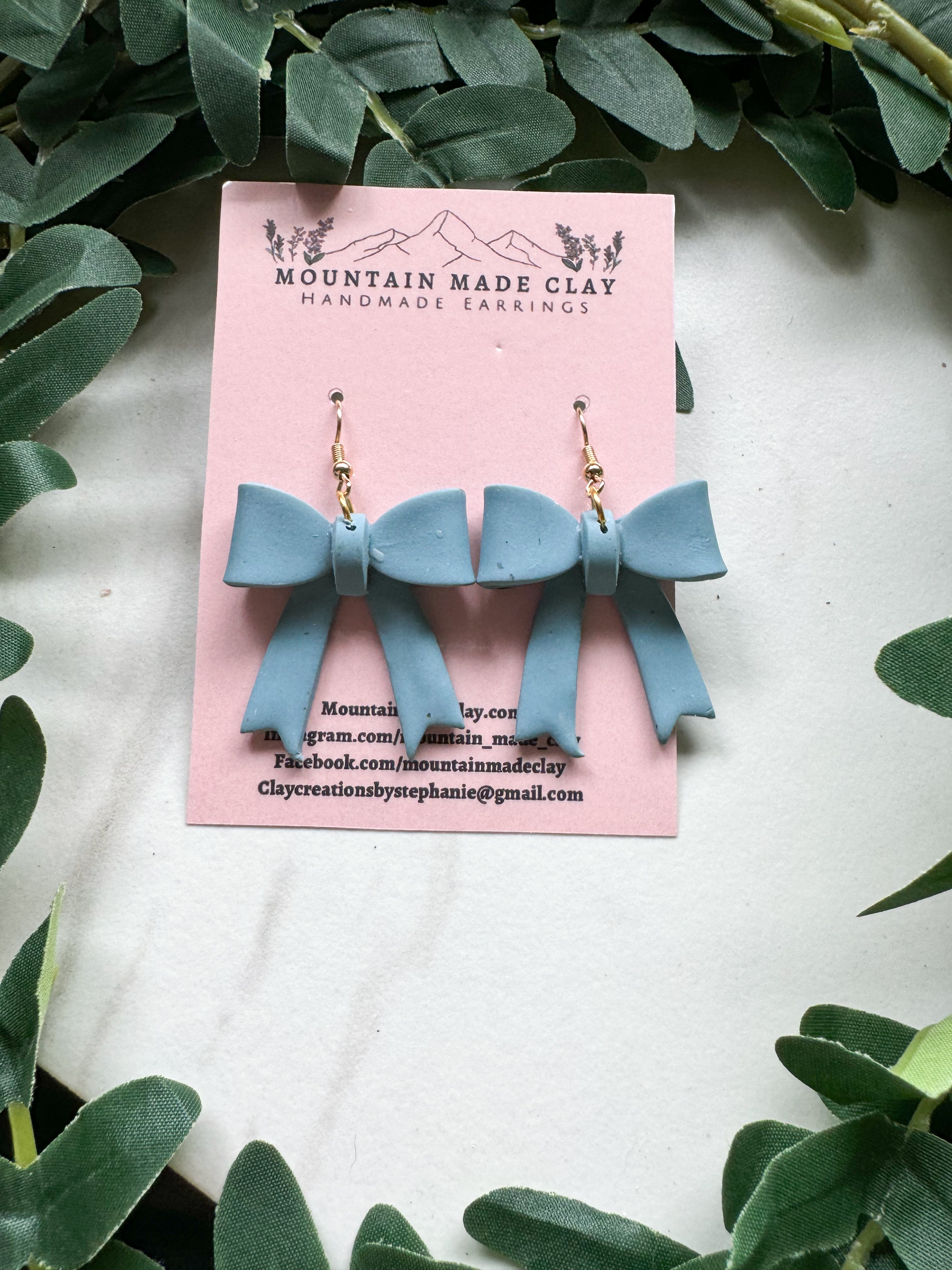 Bow Clay Earrings