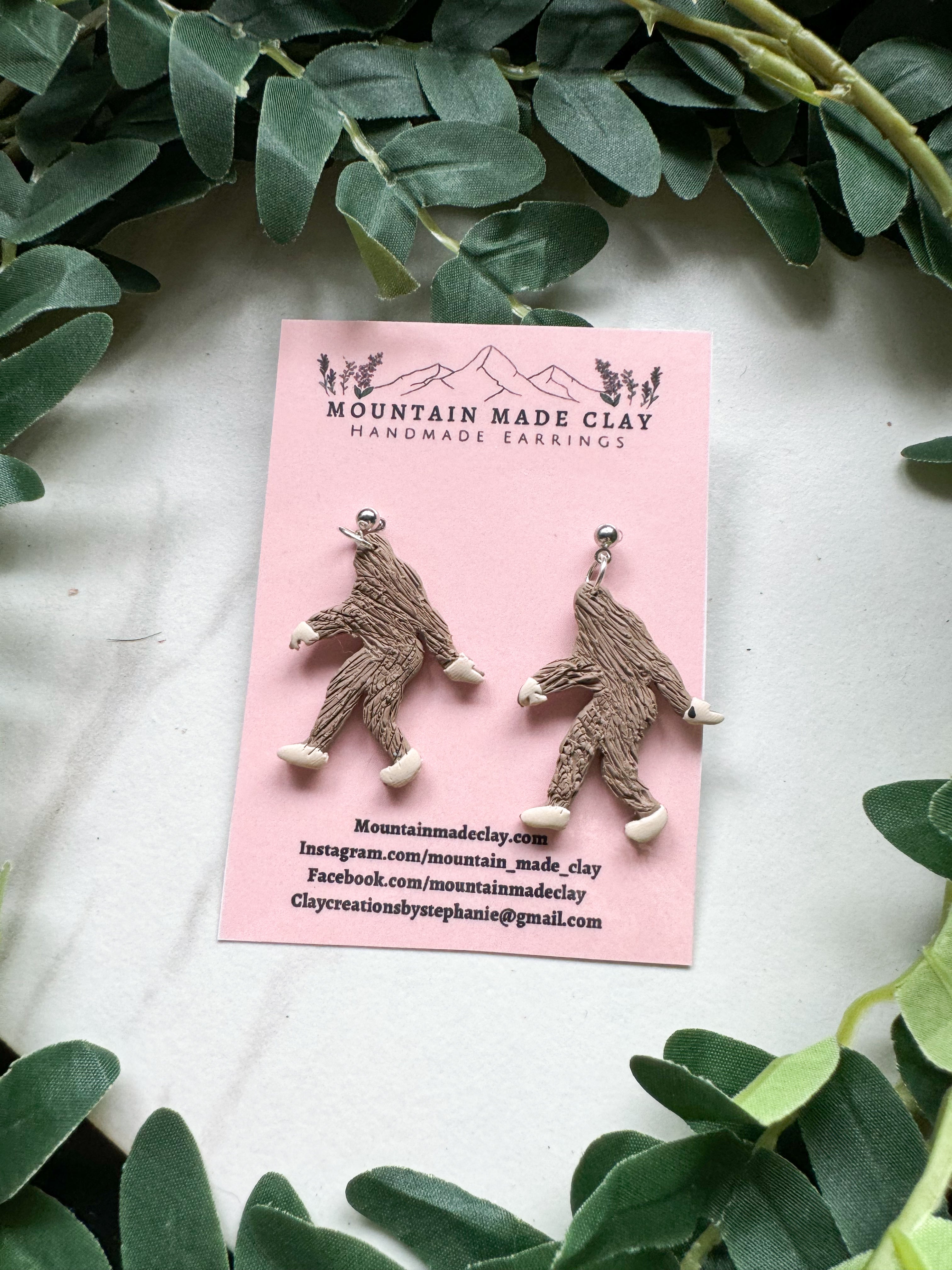 Bigfoot Clay Earrings