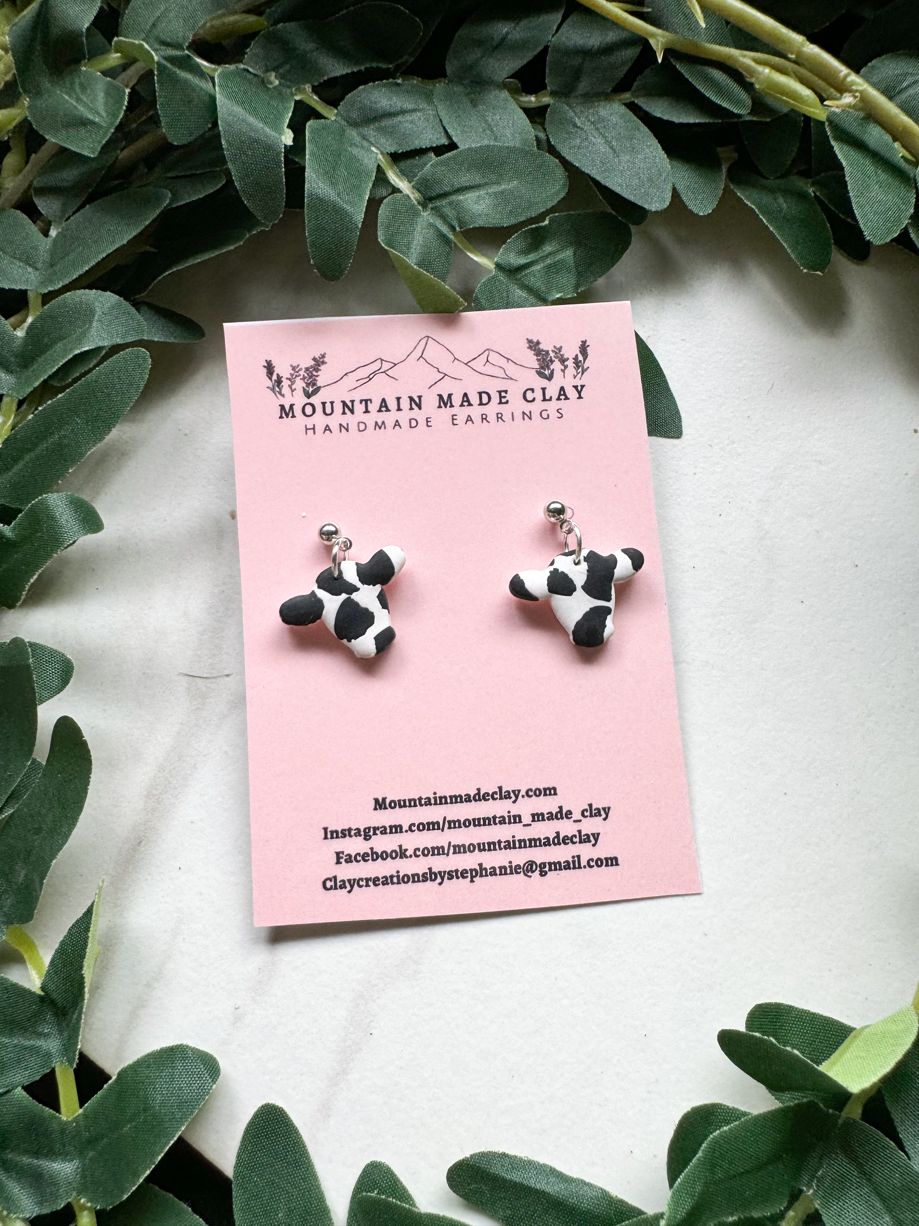 Cow Clay Earrings