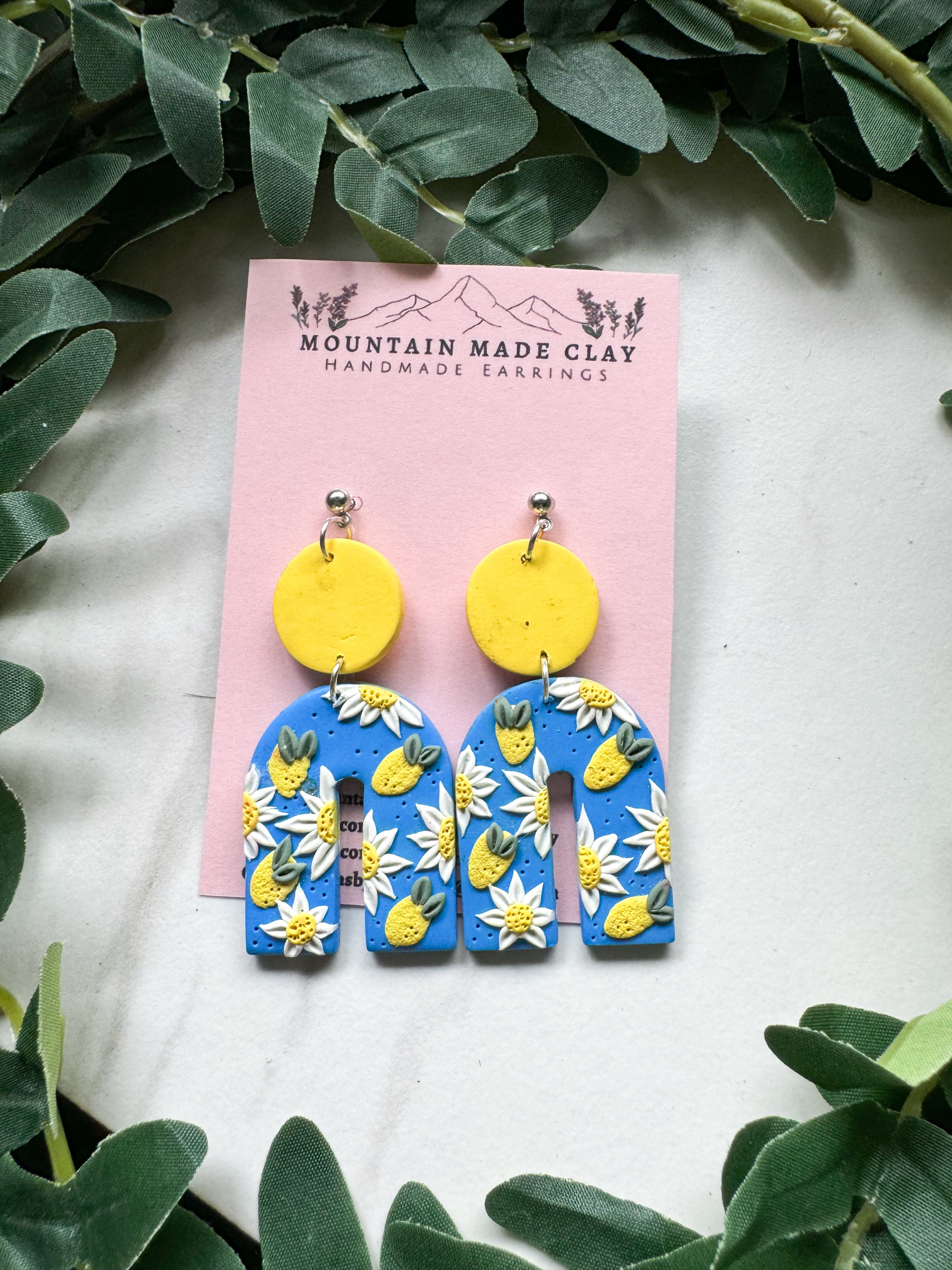 Lemon Arch Clay Earrings