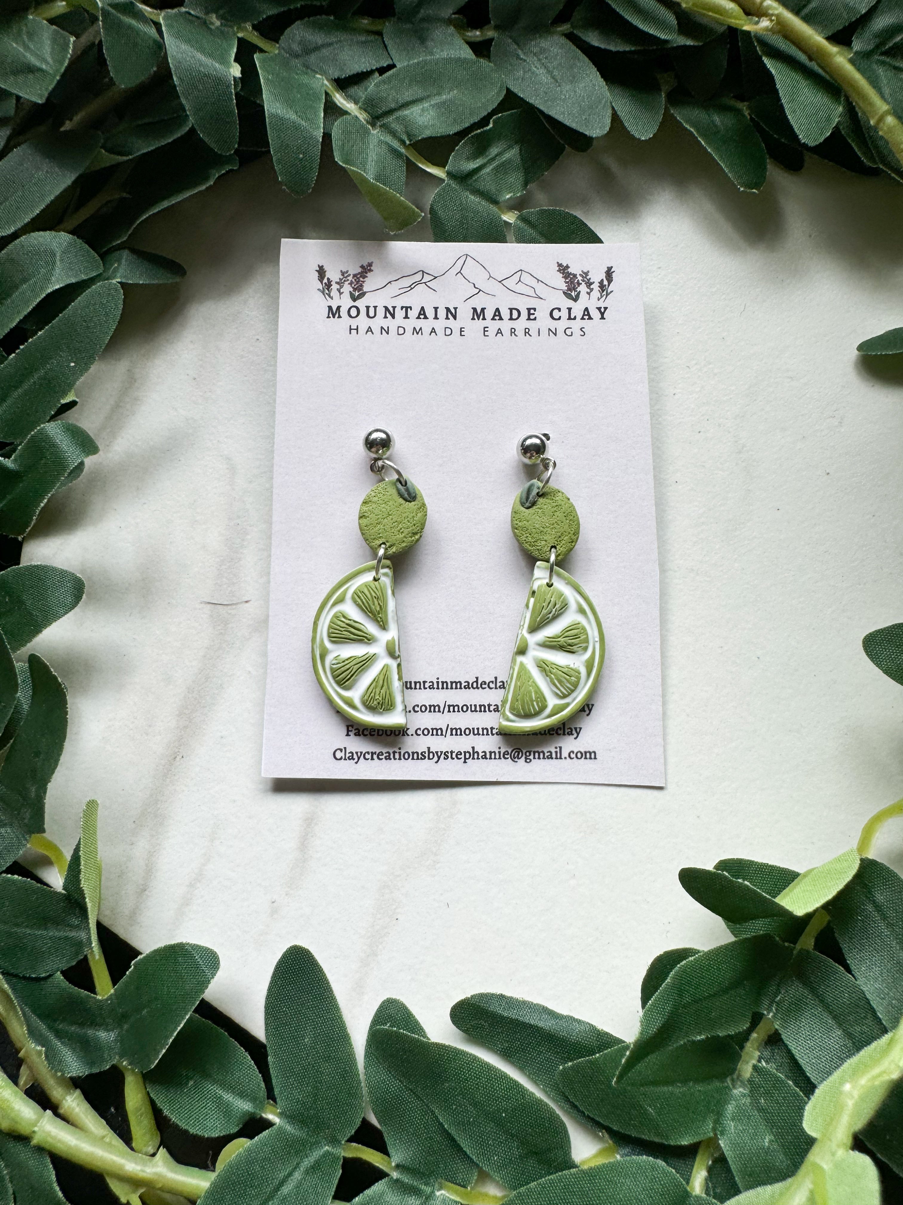 Citrus Fruit Clay Earrings