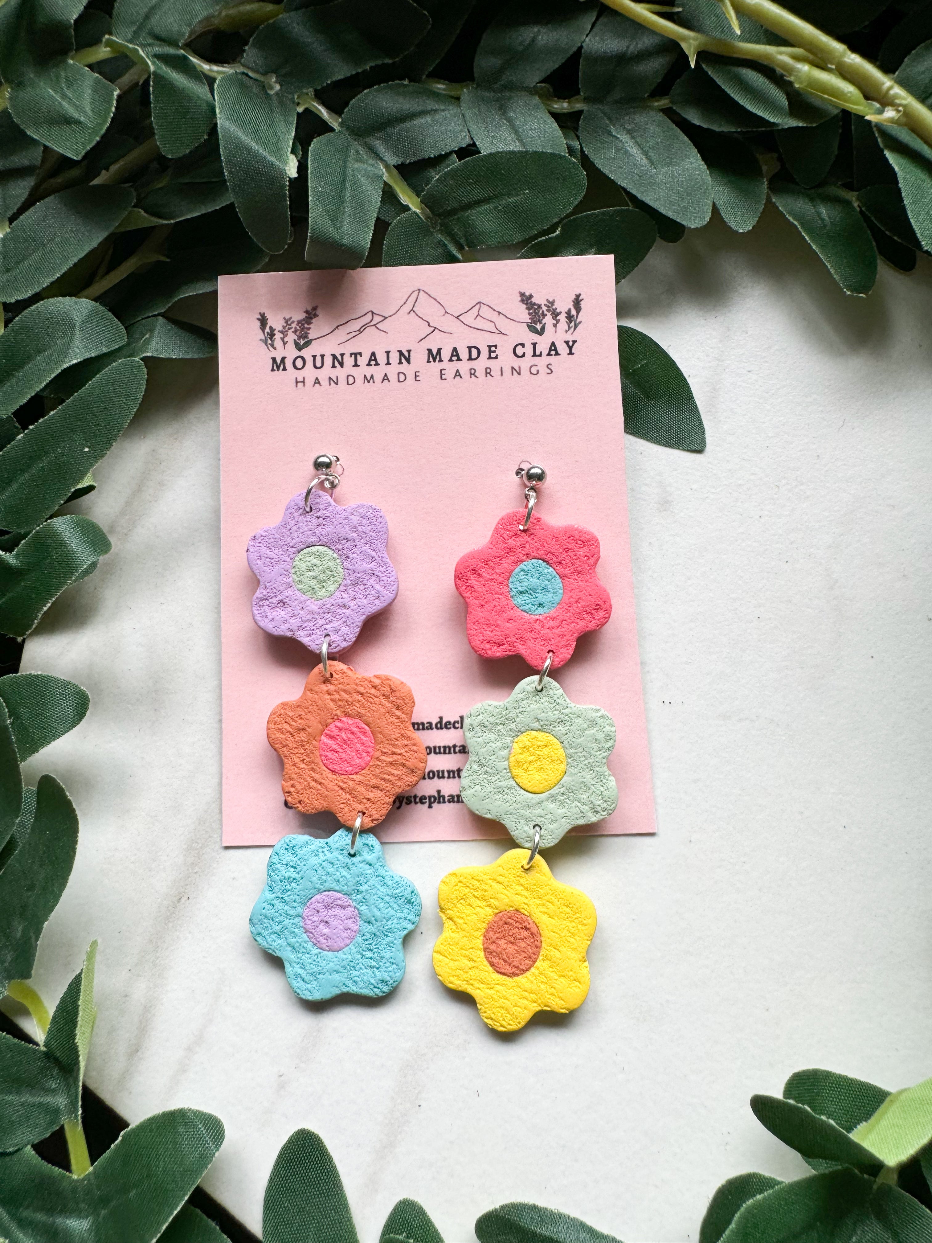 Rainbow Flower Dangles