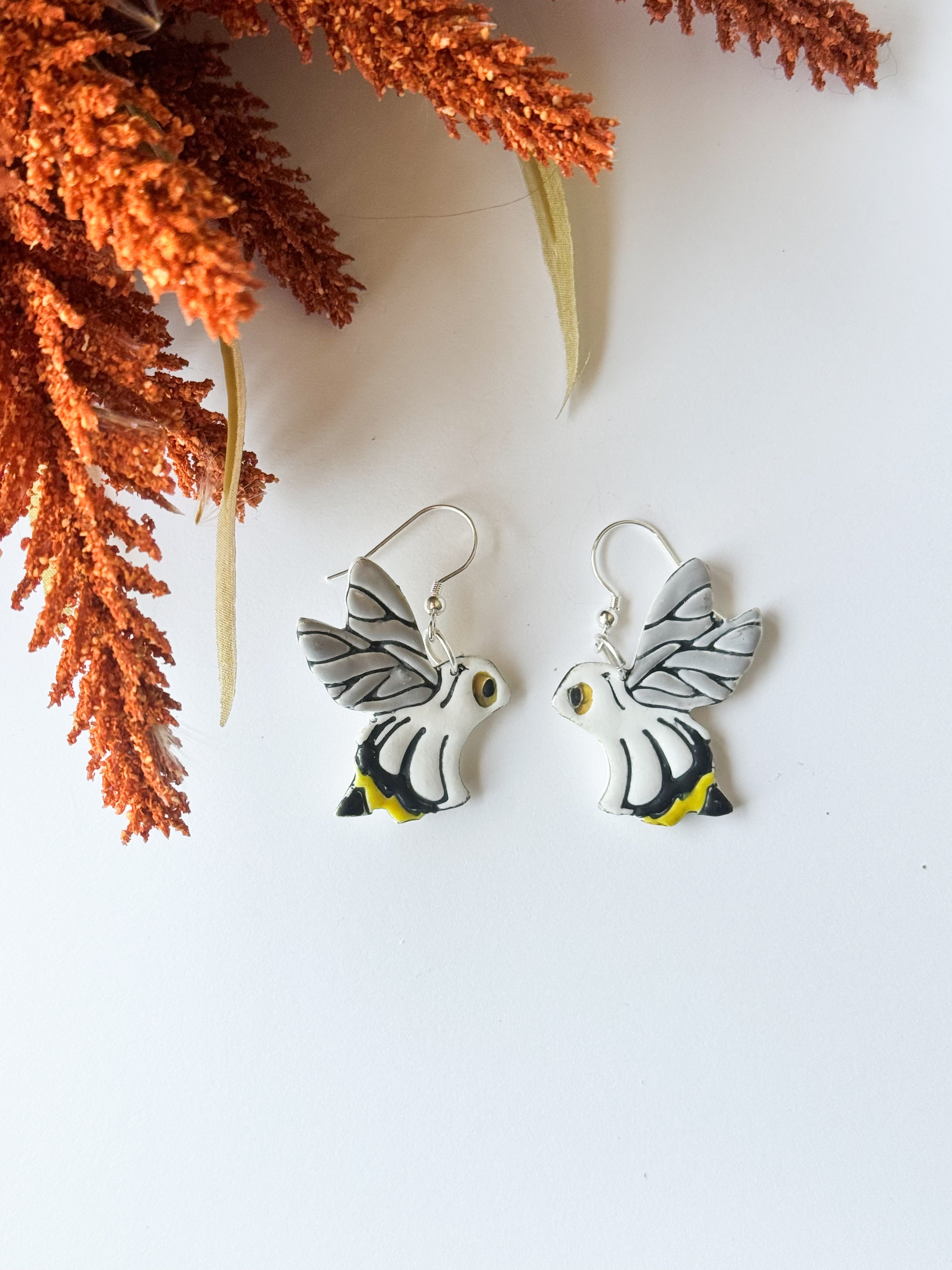 Boo Bees : Halloween Clay Earrings