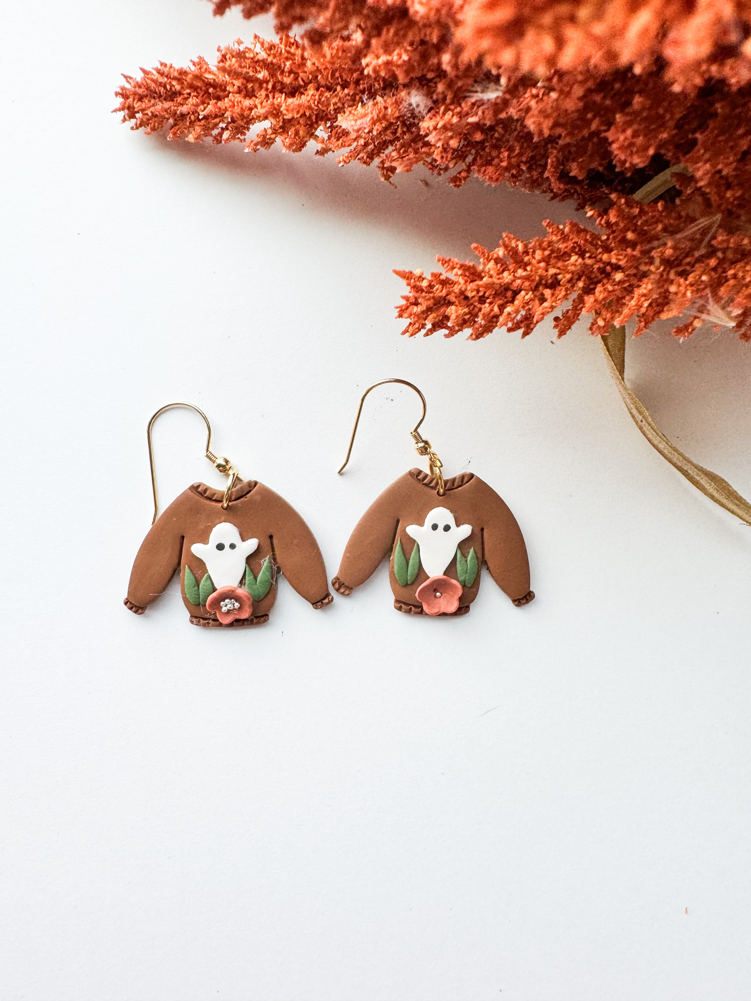 Cozy Ghost Sweater Earrings