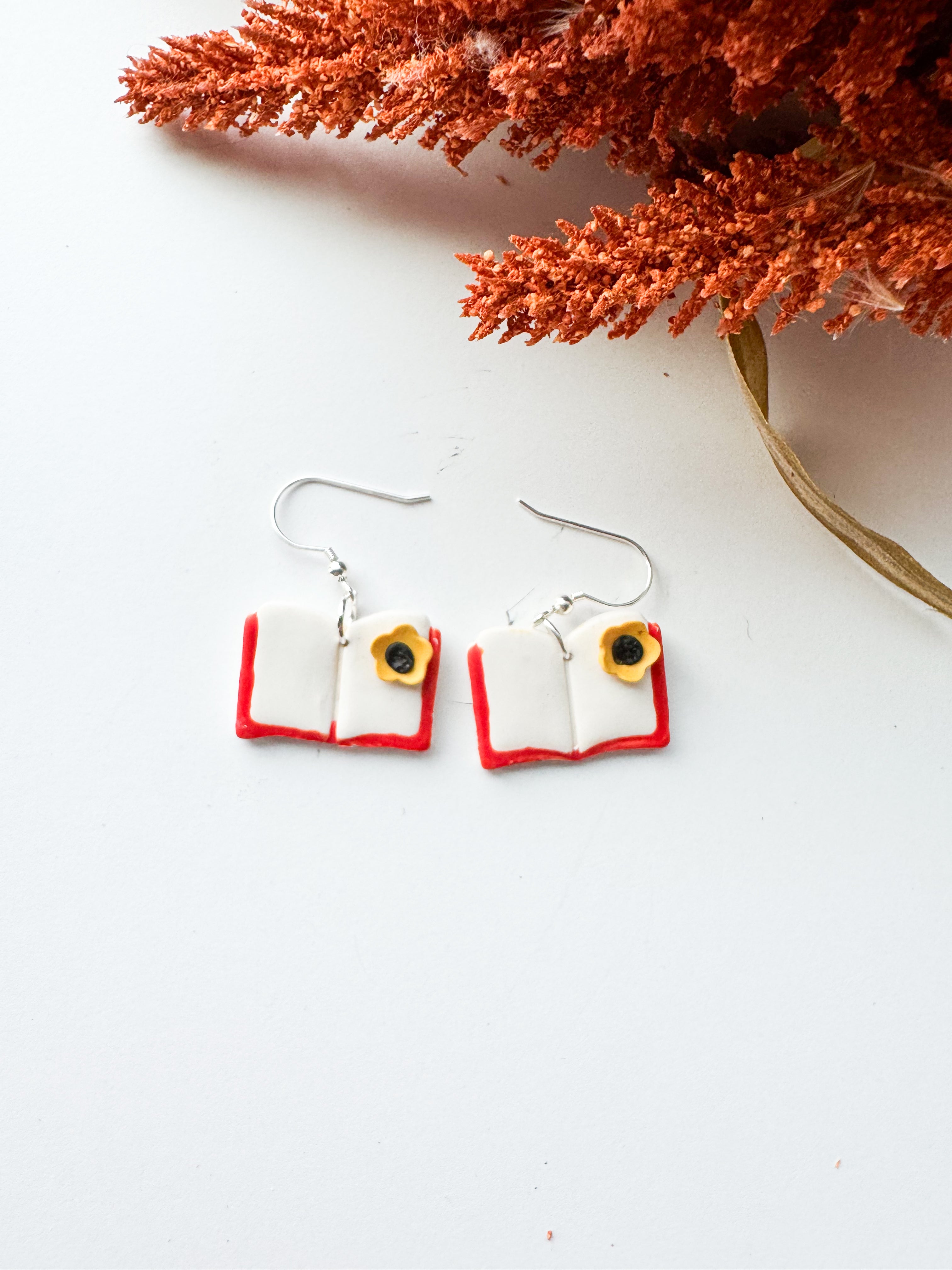 Spell book earrings