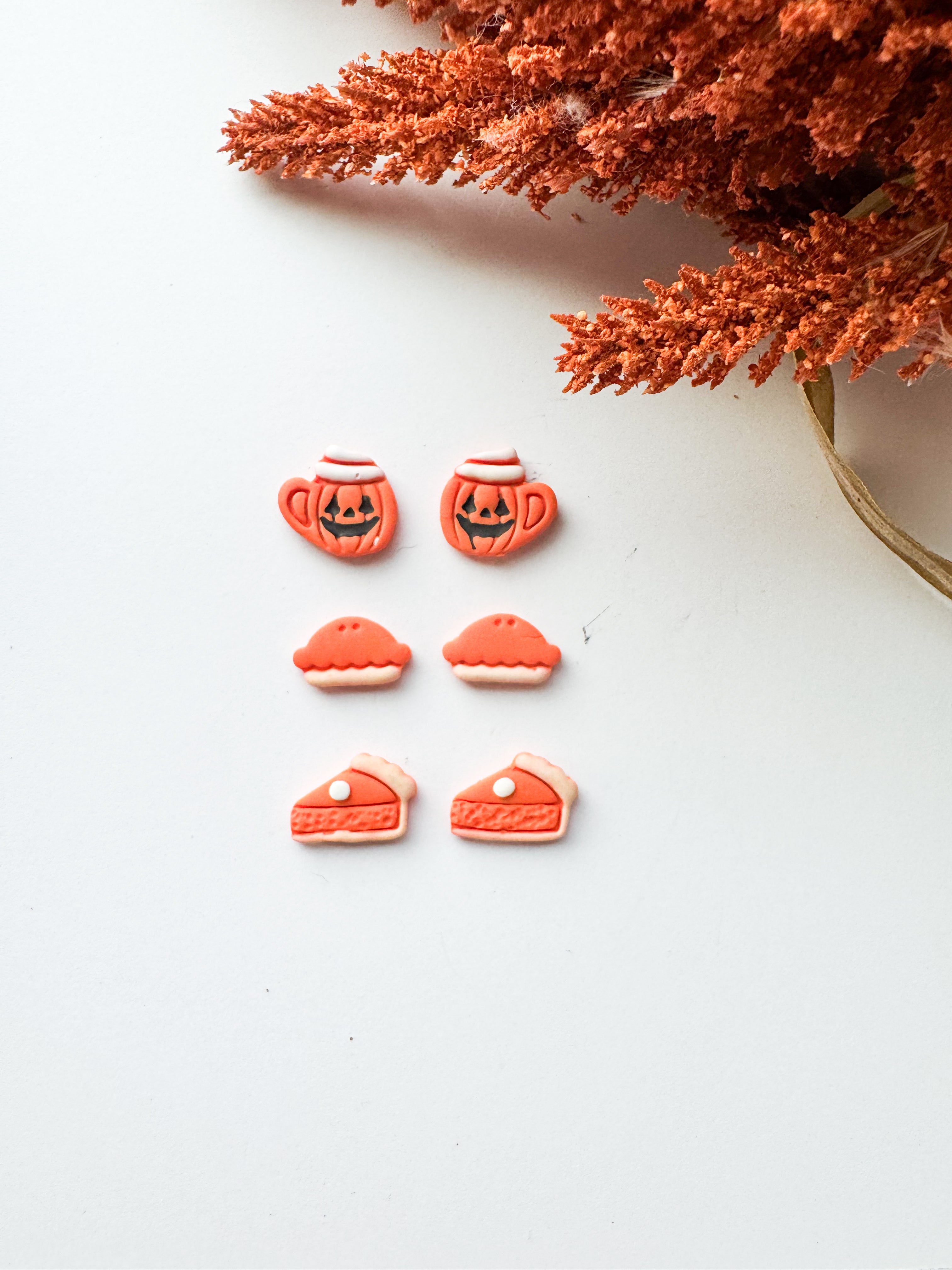 Cozy Fall Stud Pack (Pumpkin Mug, Pumpkin Pie, Pie Slice)