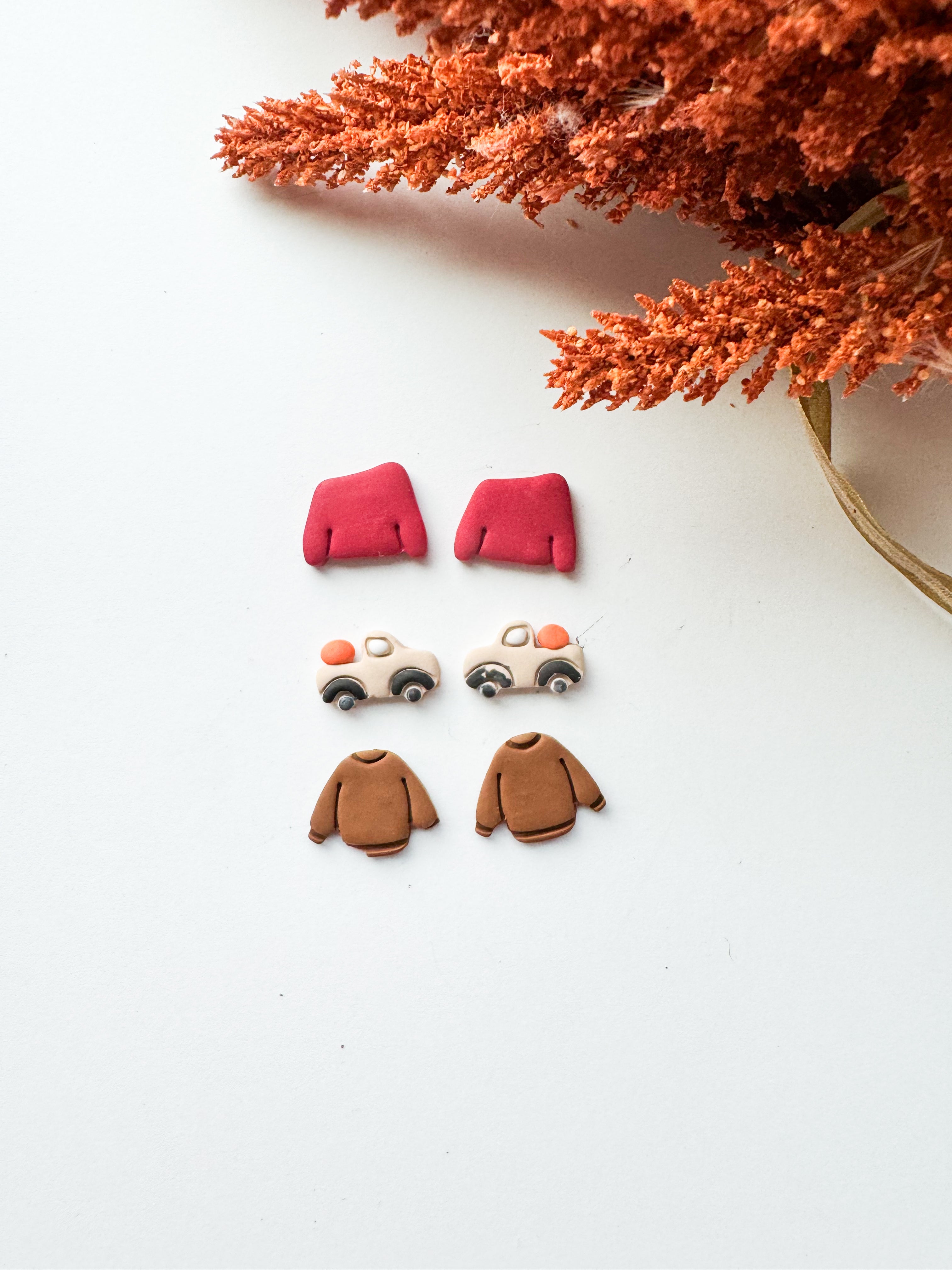 Fall Mix Stud Pack (Sweater, Truck with Pumpkin, Brown Sweater)