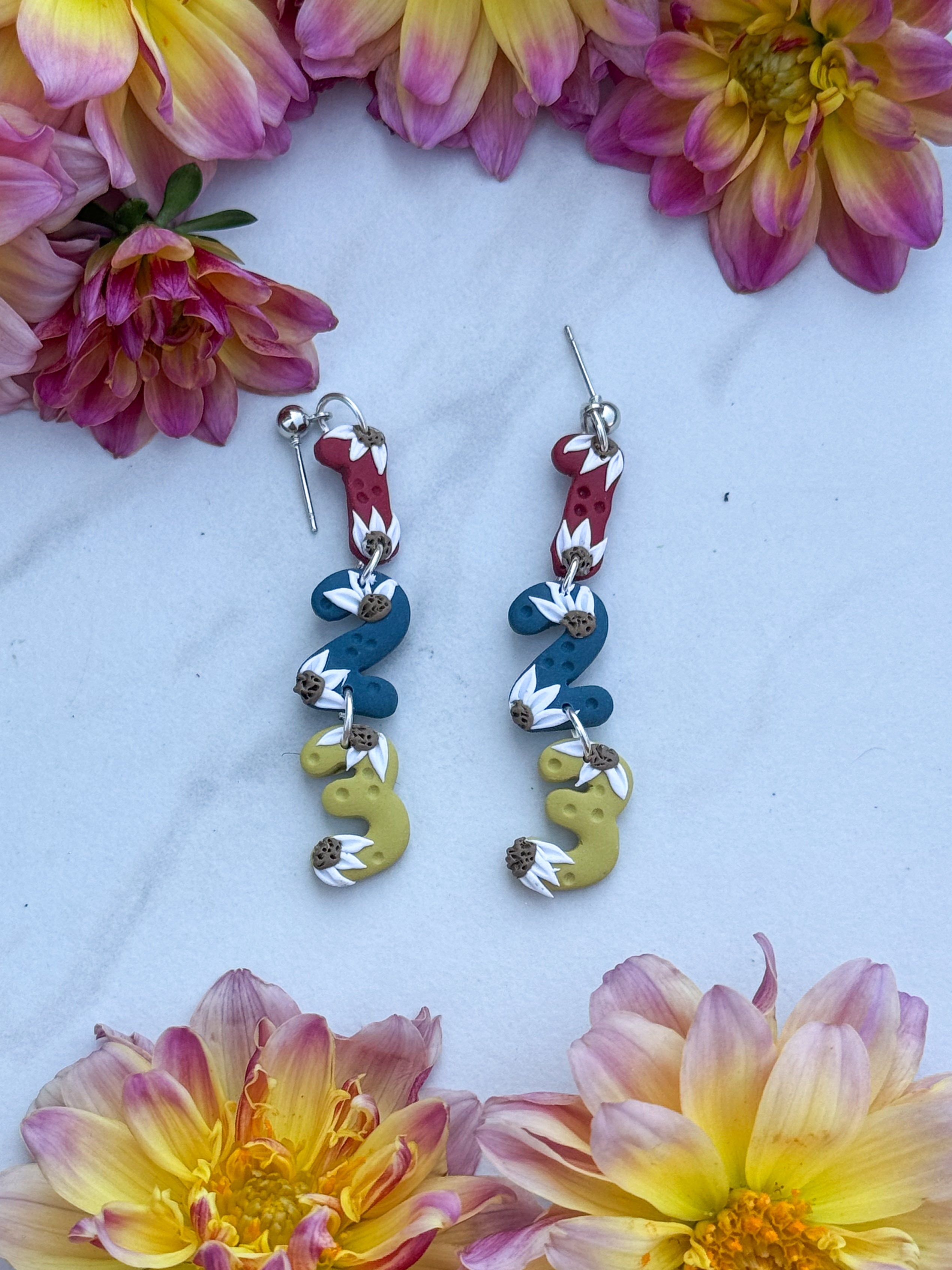 123 Floral Clay Earrings