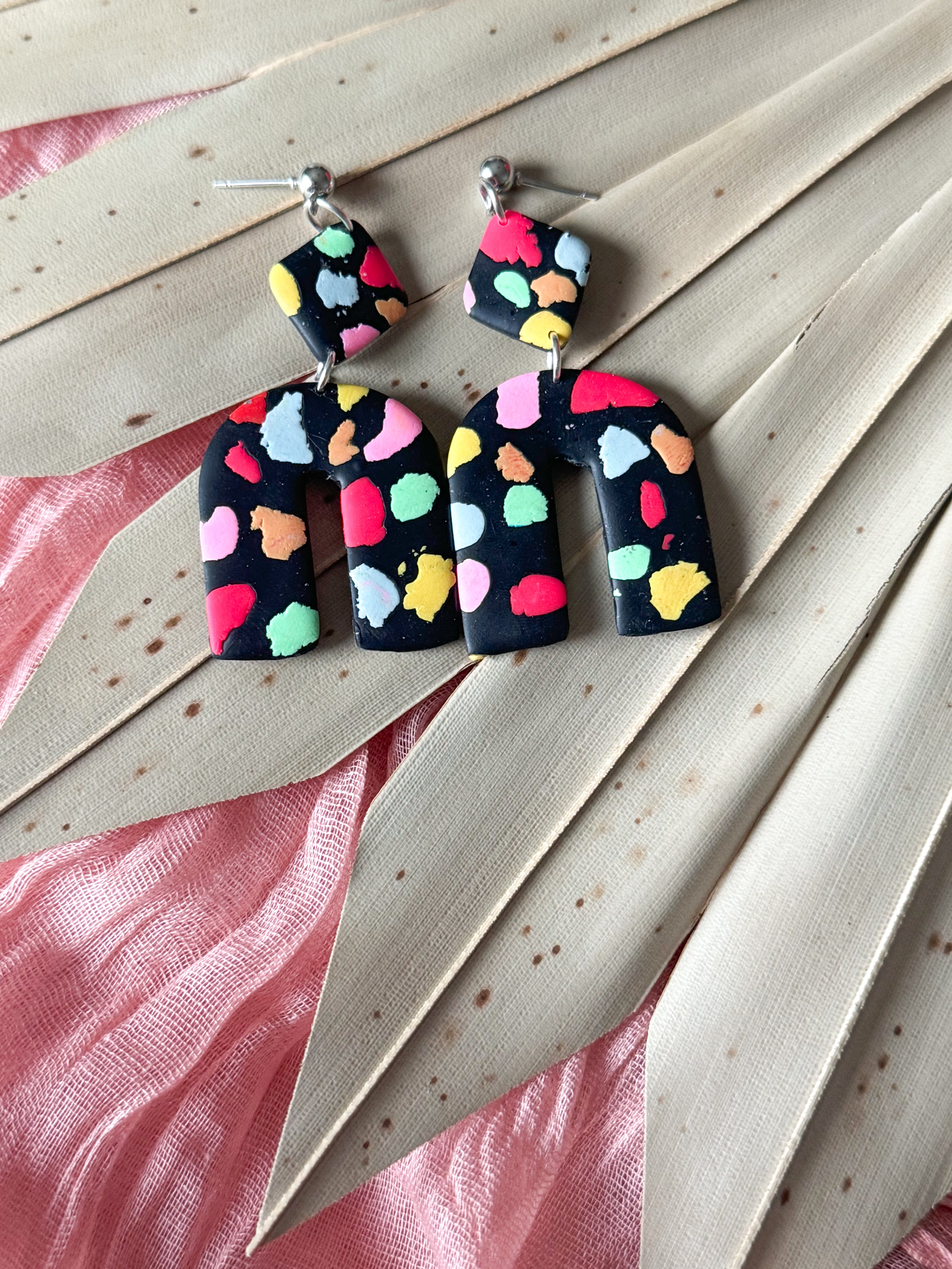 Neon Pop of Color Clay Earrings