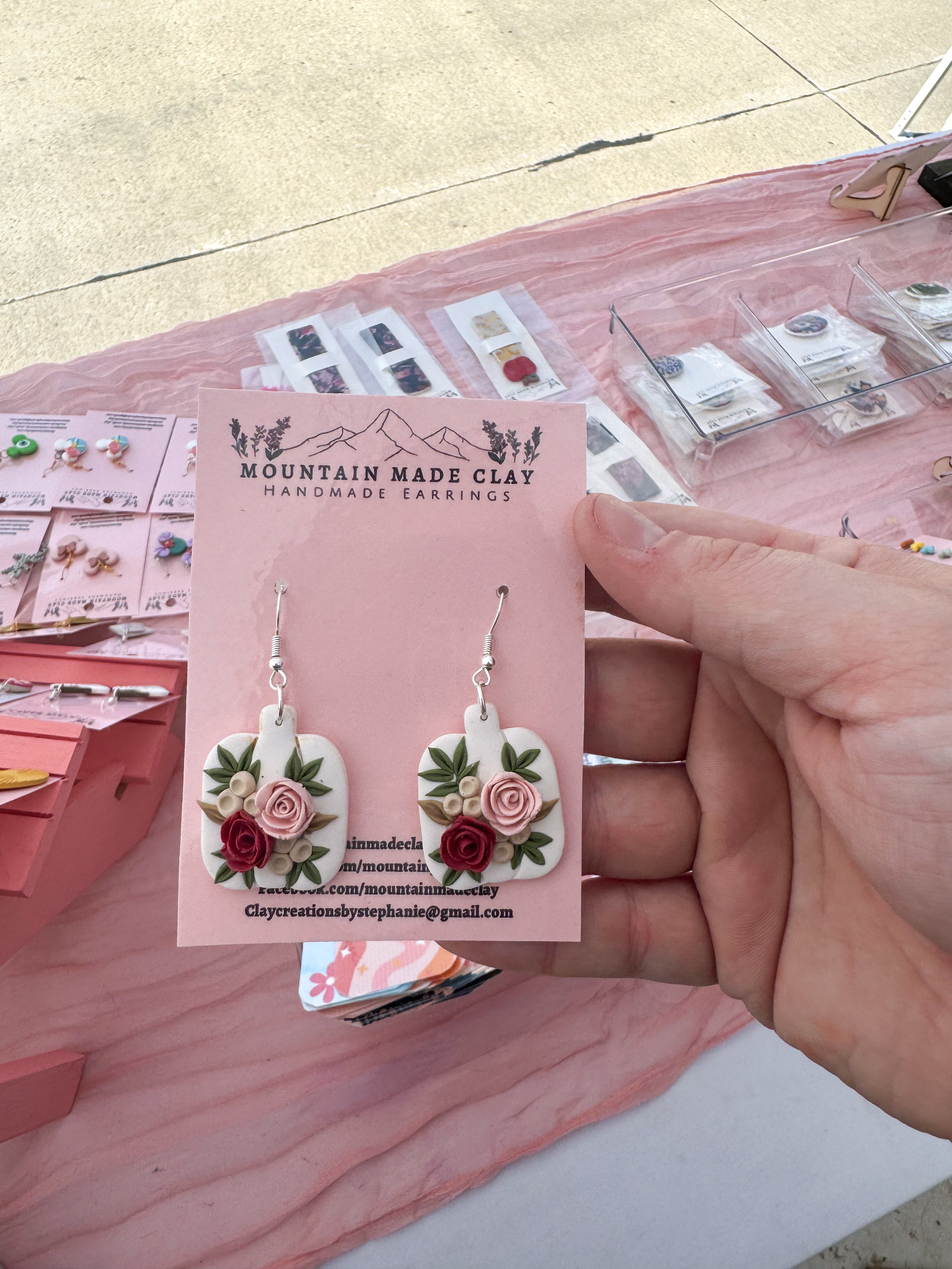 Floral Pumpkin Clay Earrings