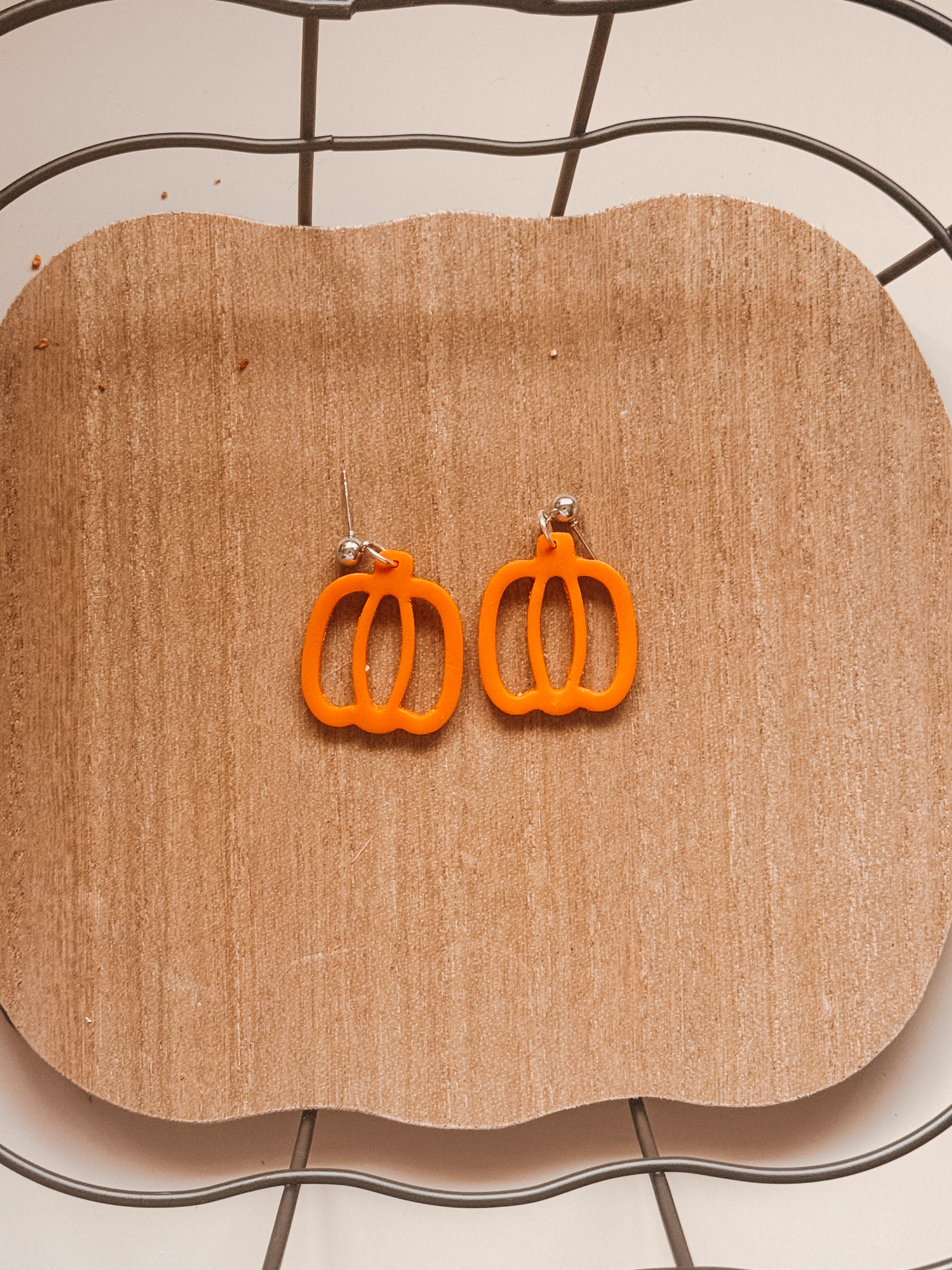 Pumpkin Cut Out Clay Earrings