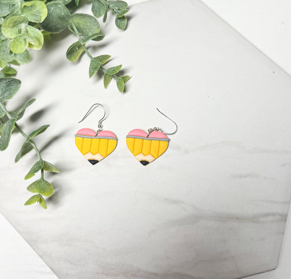 Pencil Heart Earrings