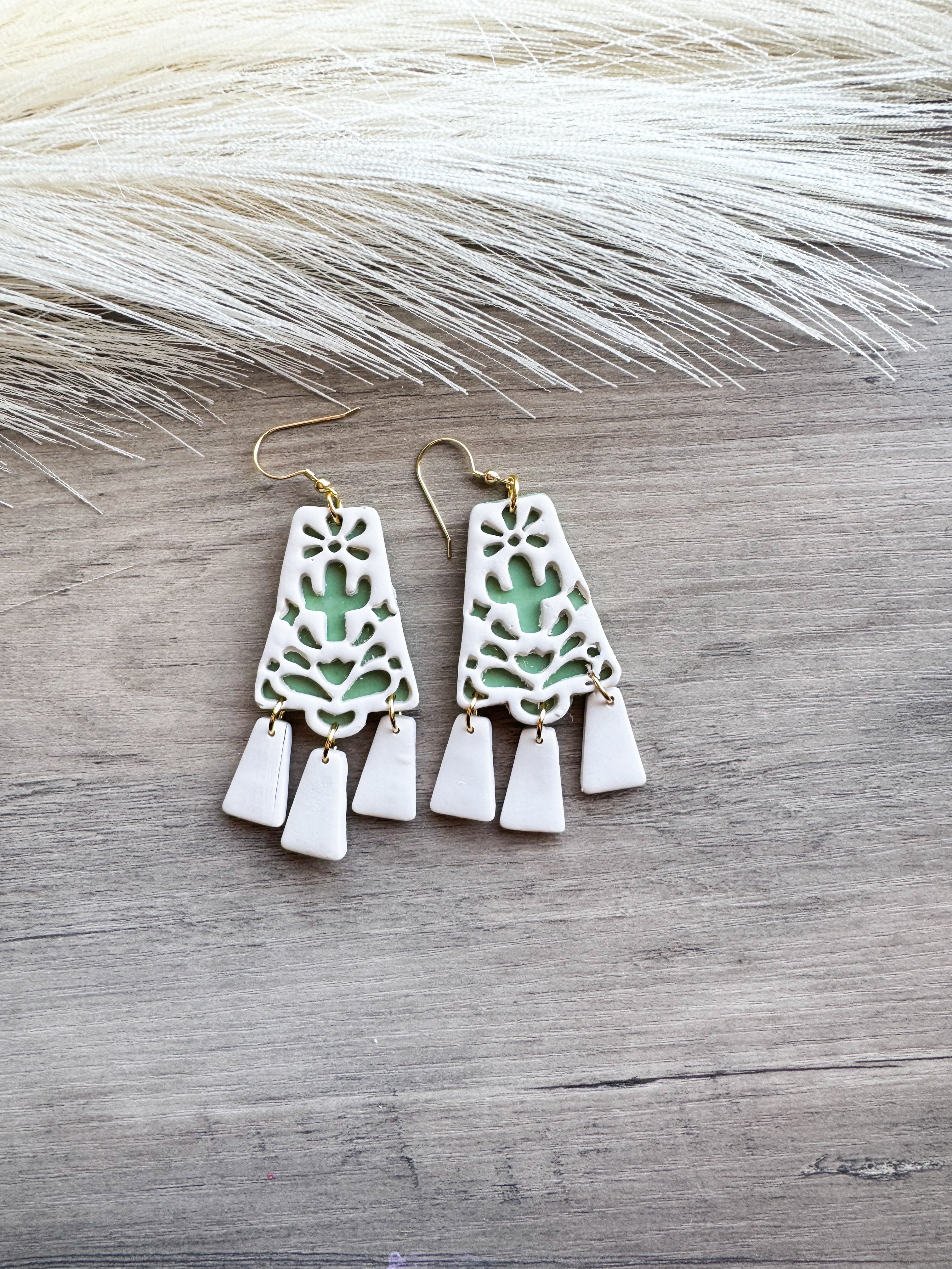 Bell Bottom Cactus Lace Cutout Earrings